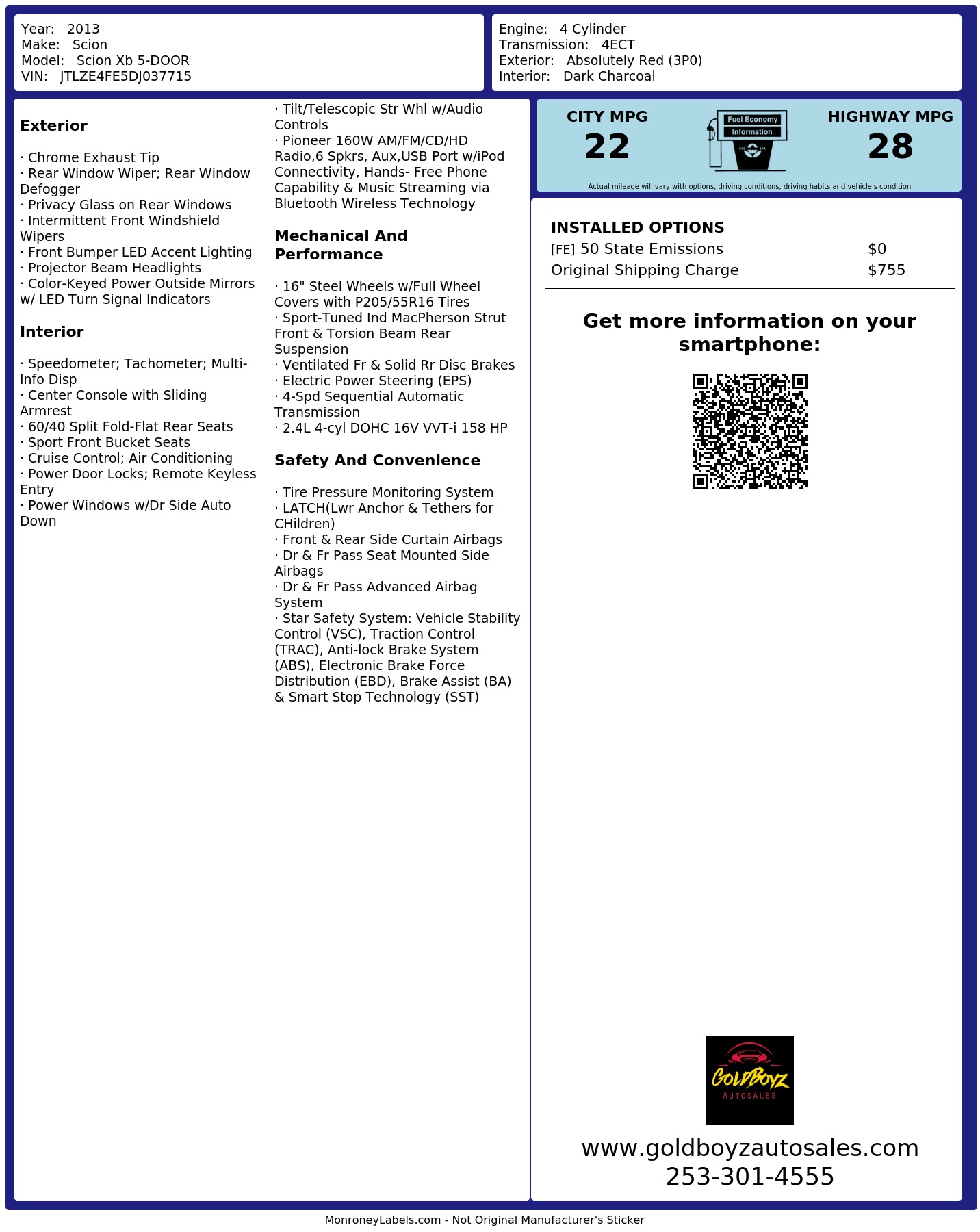 Monroney Label