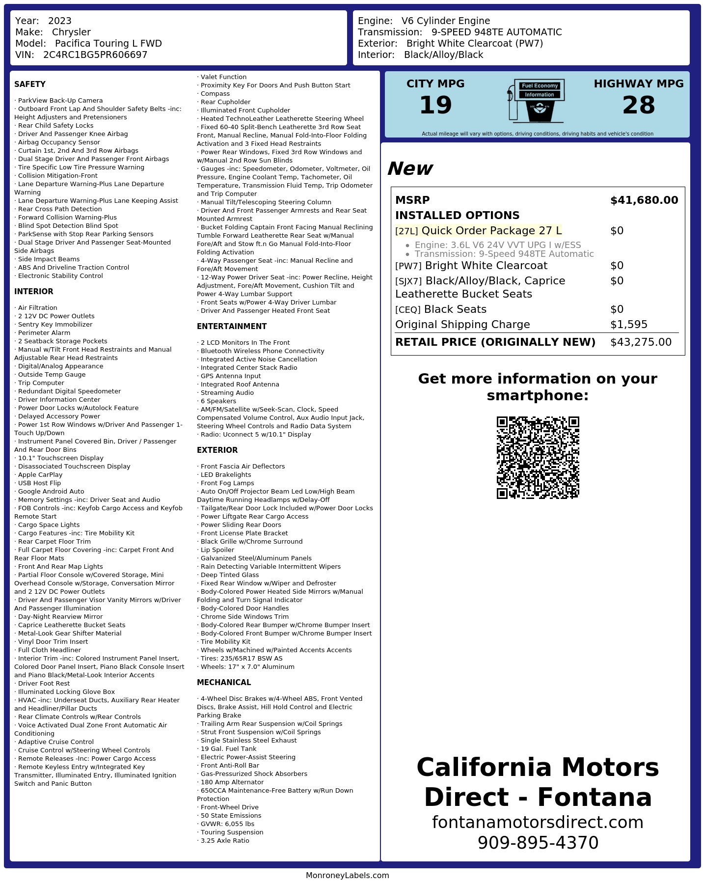 Monroney Label