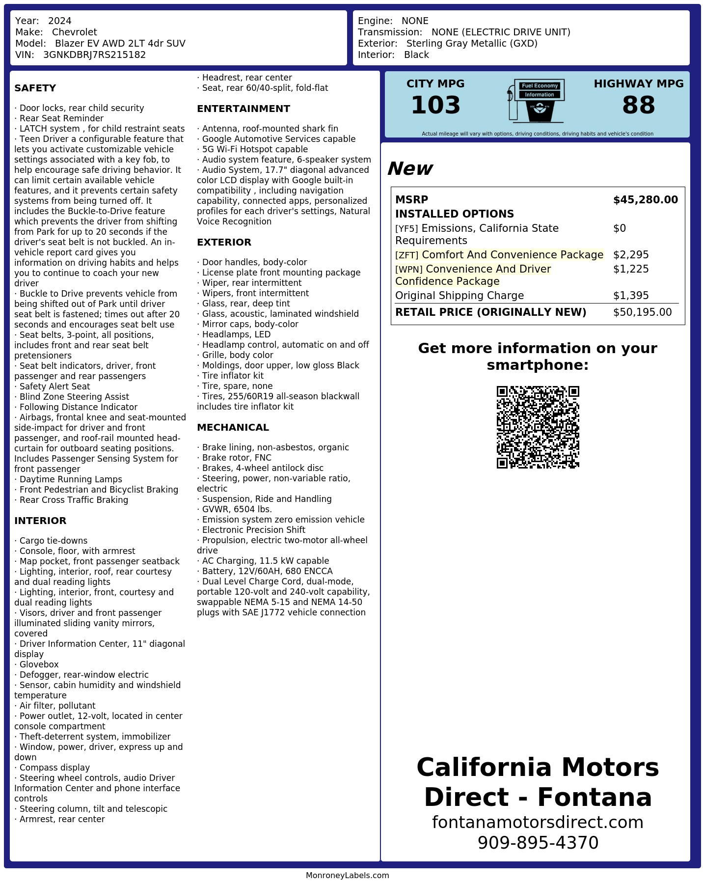 Monroney Label