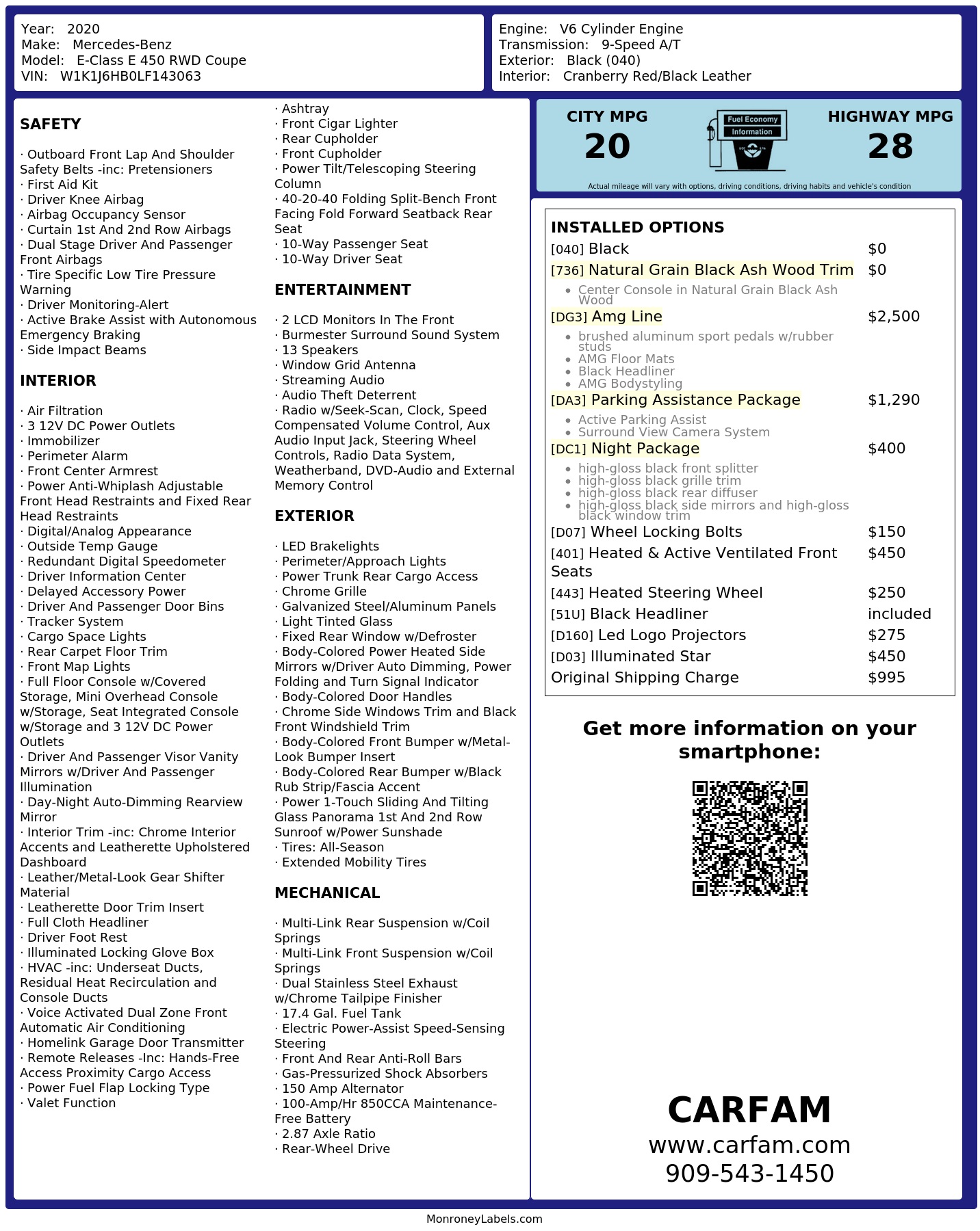 Monroney Label