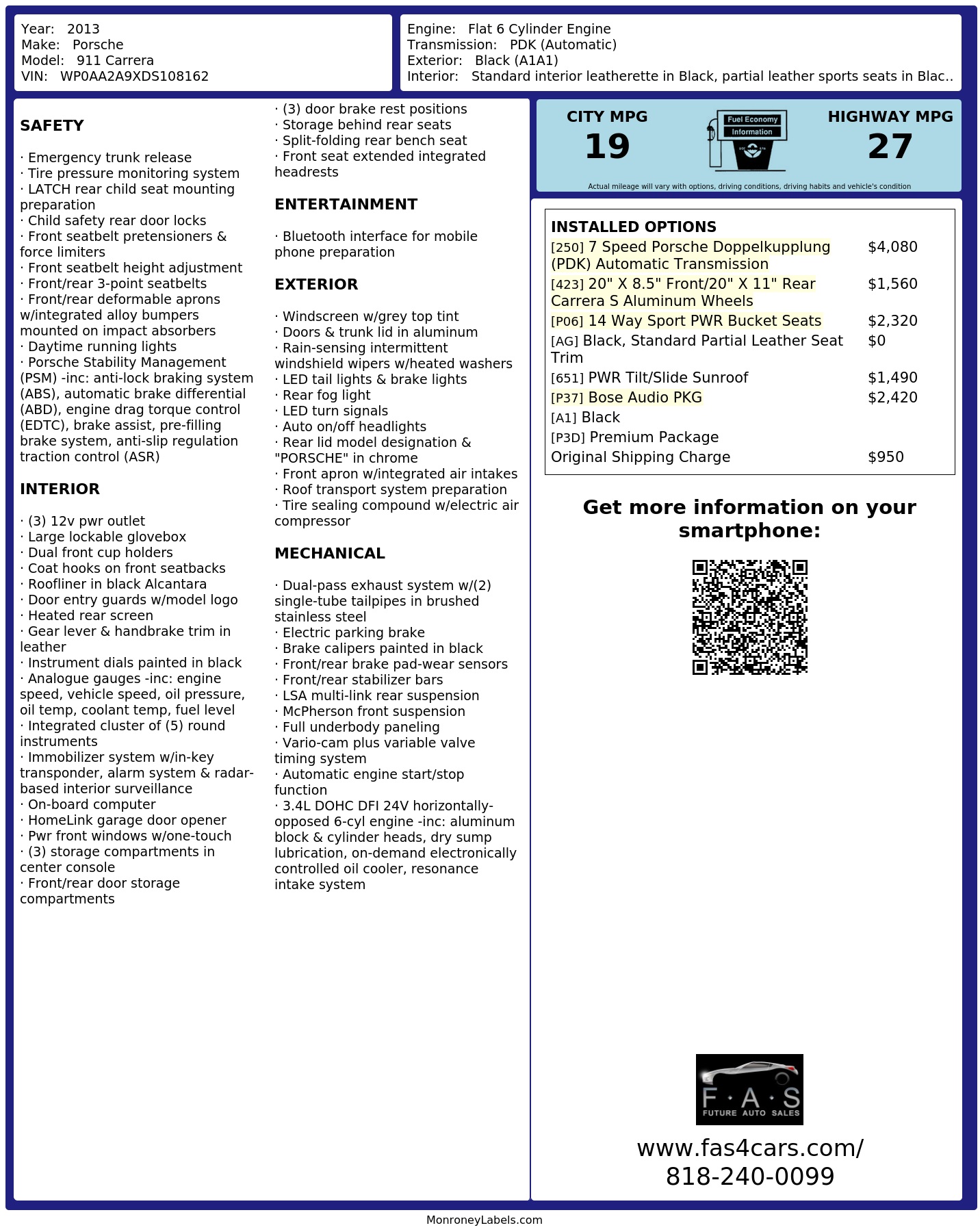 Monroney Label