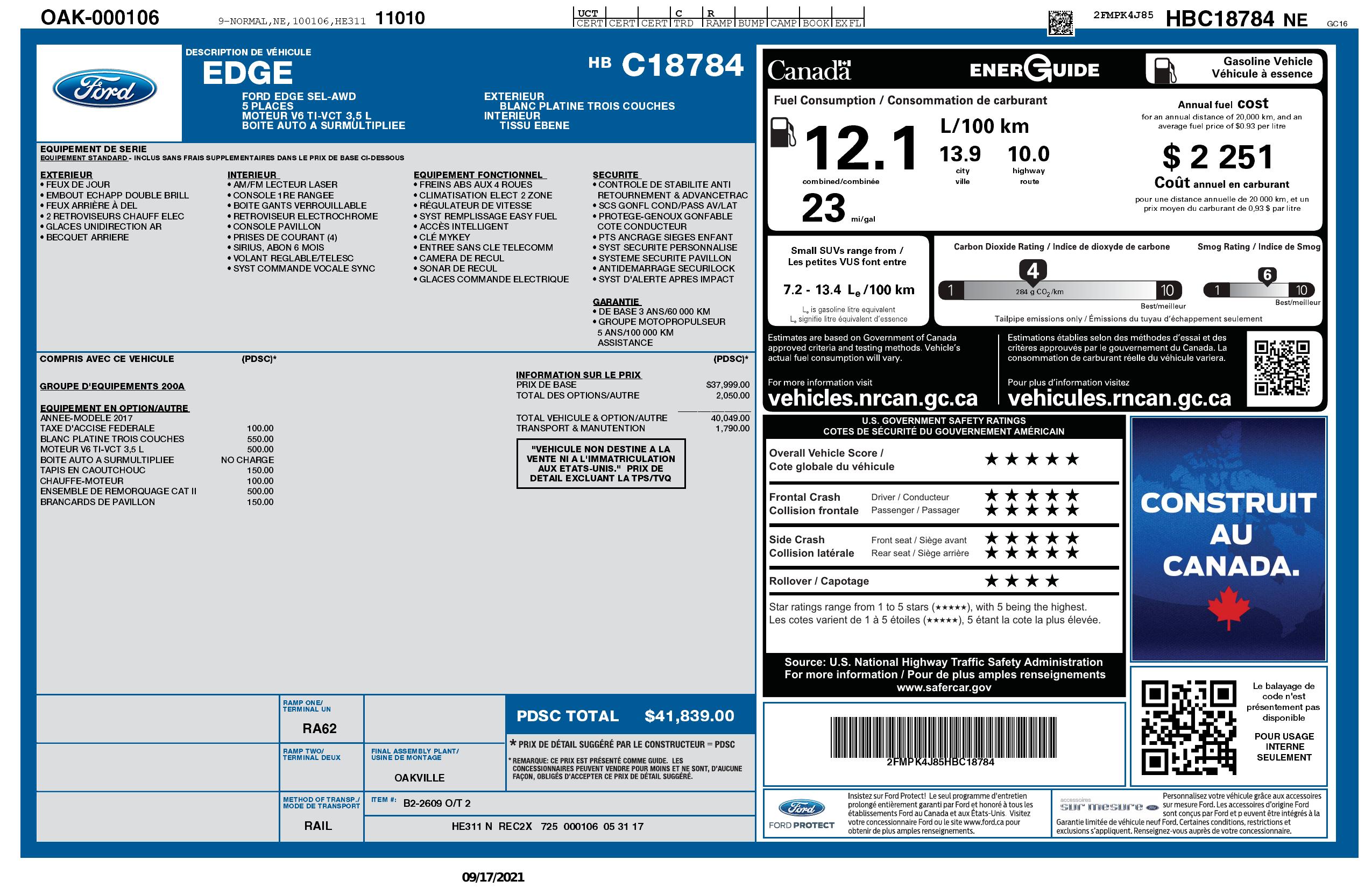 Monroney Label