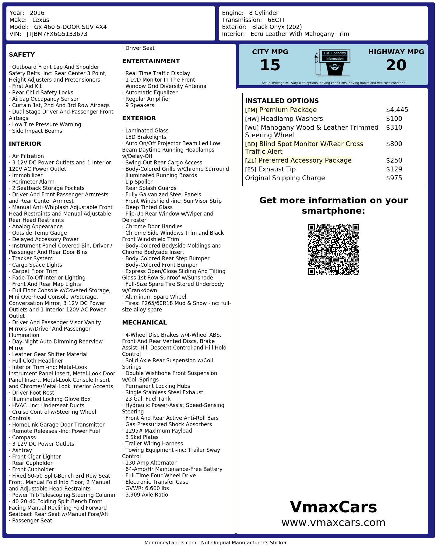 Monroney Label