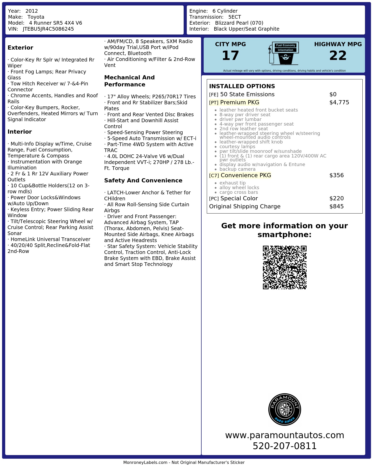 Monroney Label