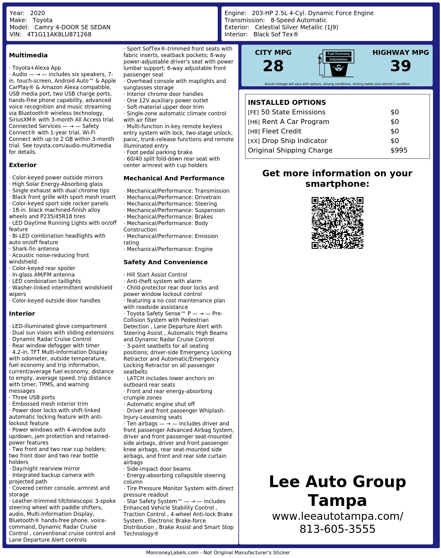 Monroney Label
