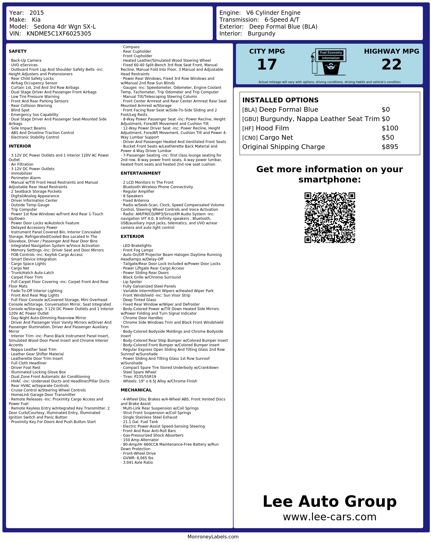 Monroney Label