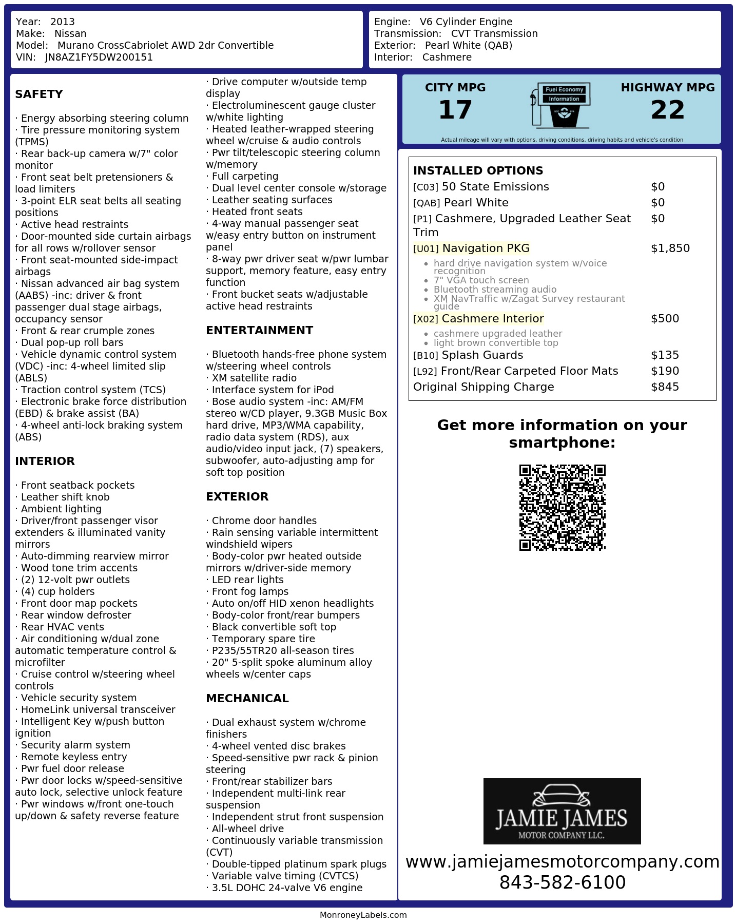 Monroney Label