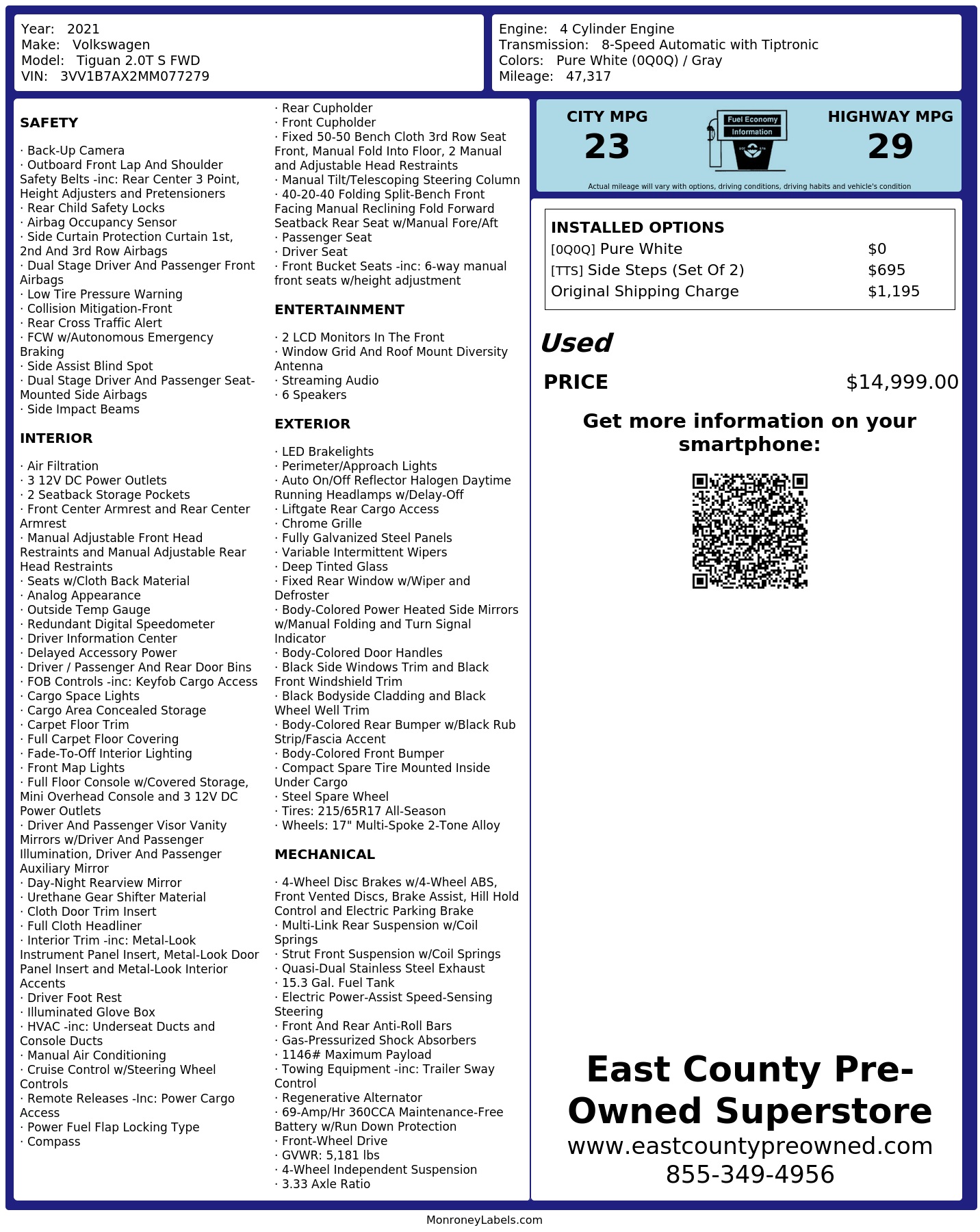 Monroney Label