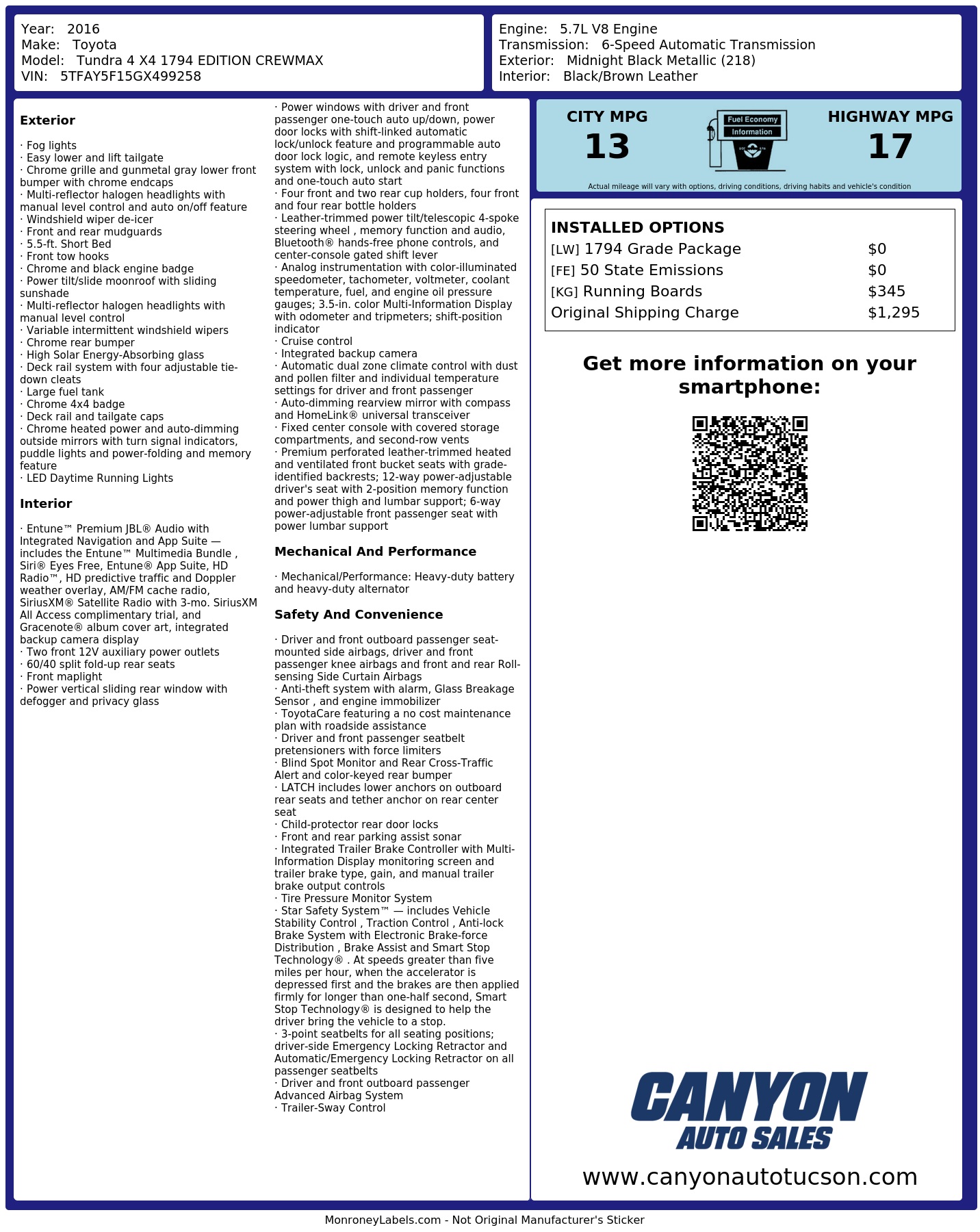 Monroney Label