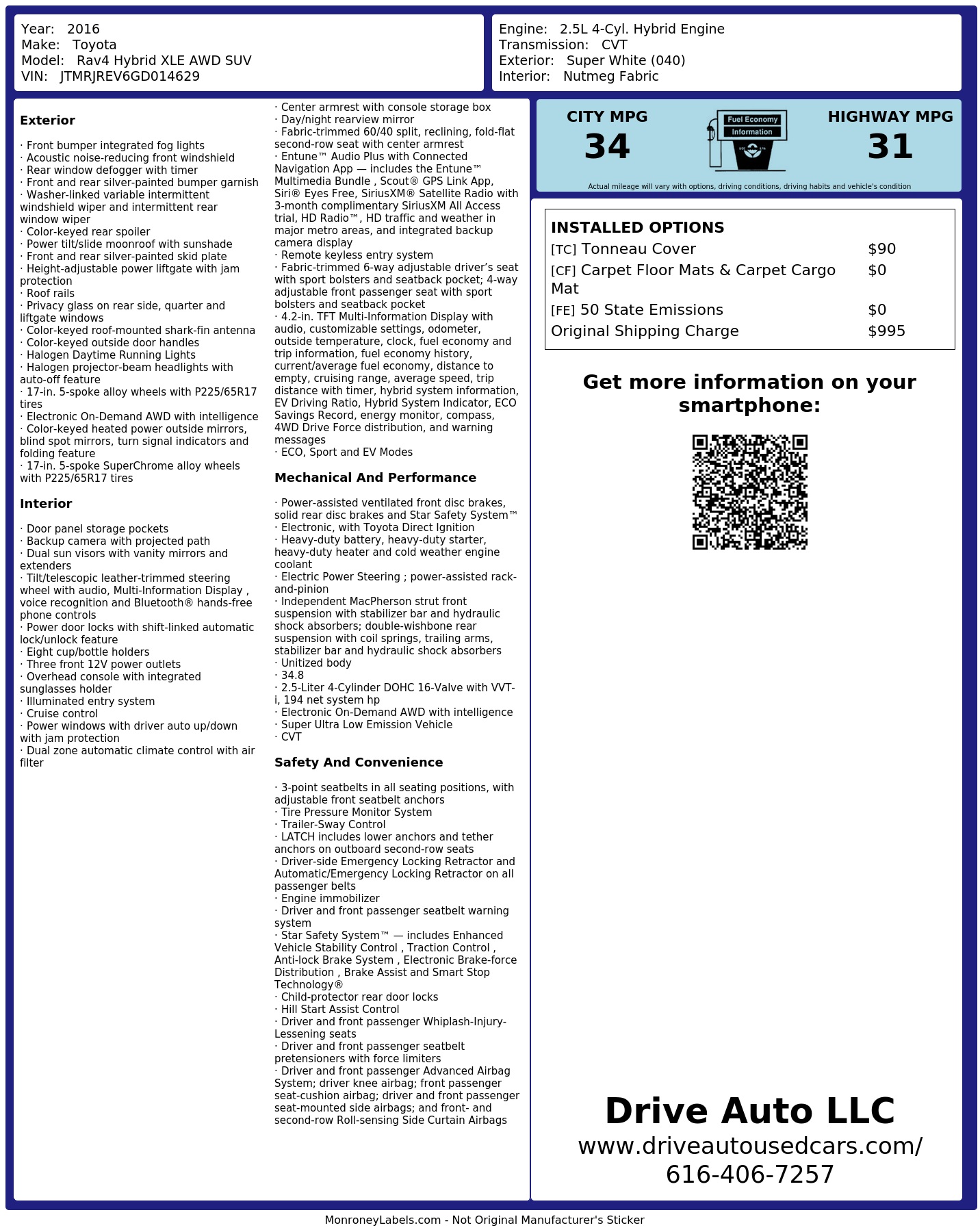 Monroney Label