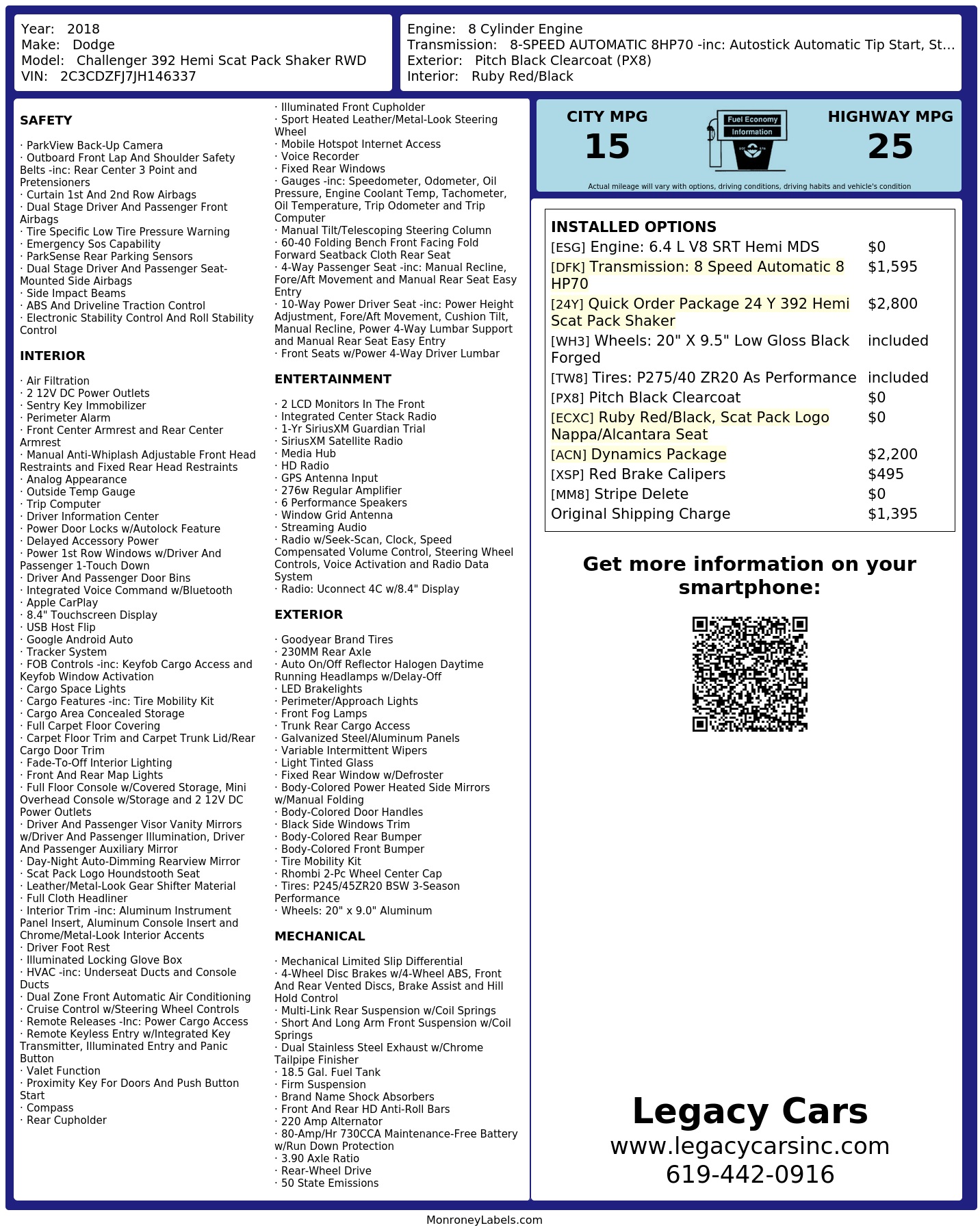 Monroney Label