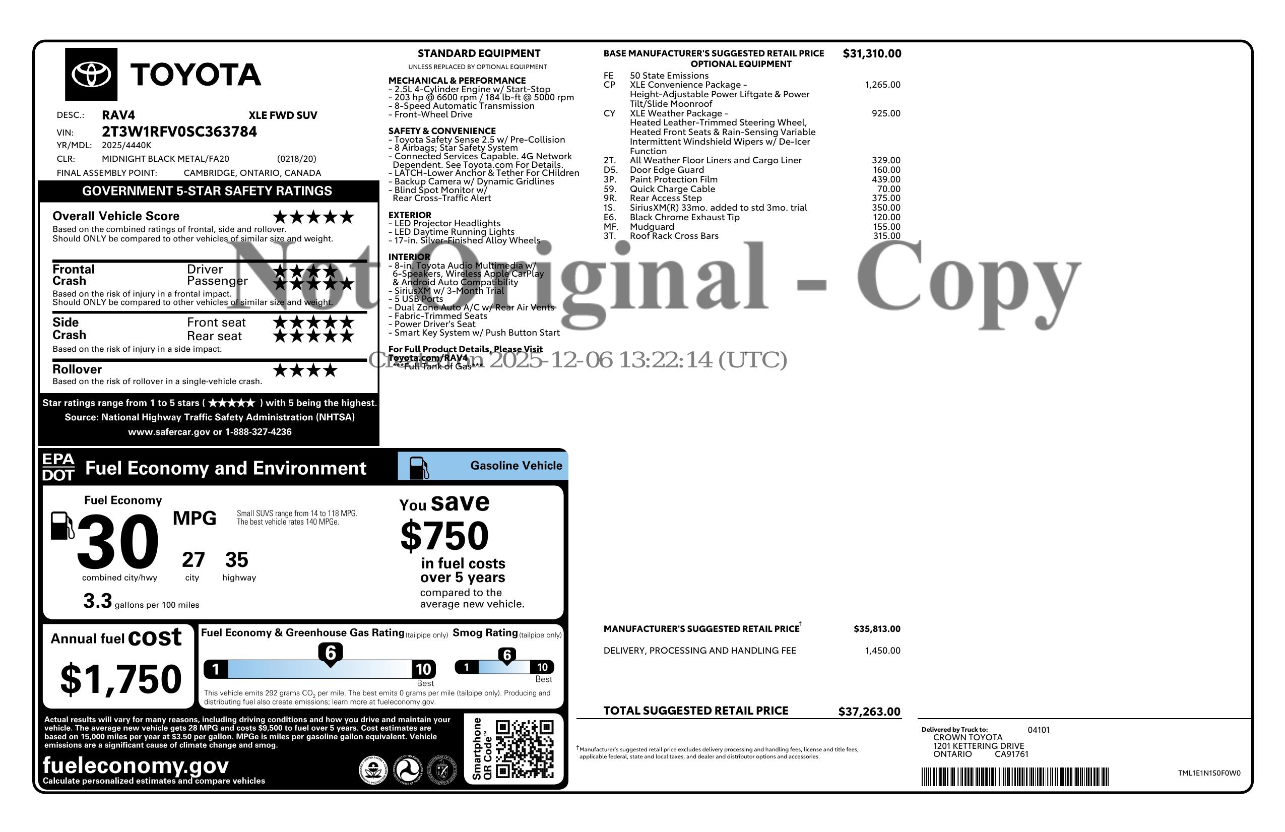 Monroney Label