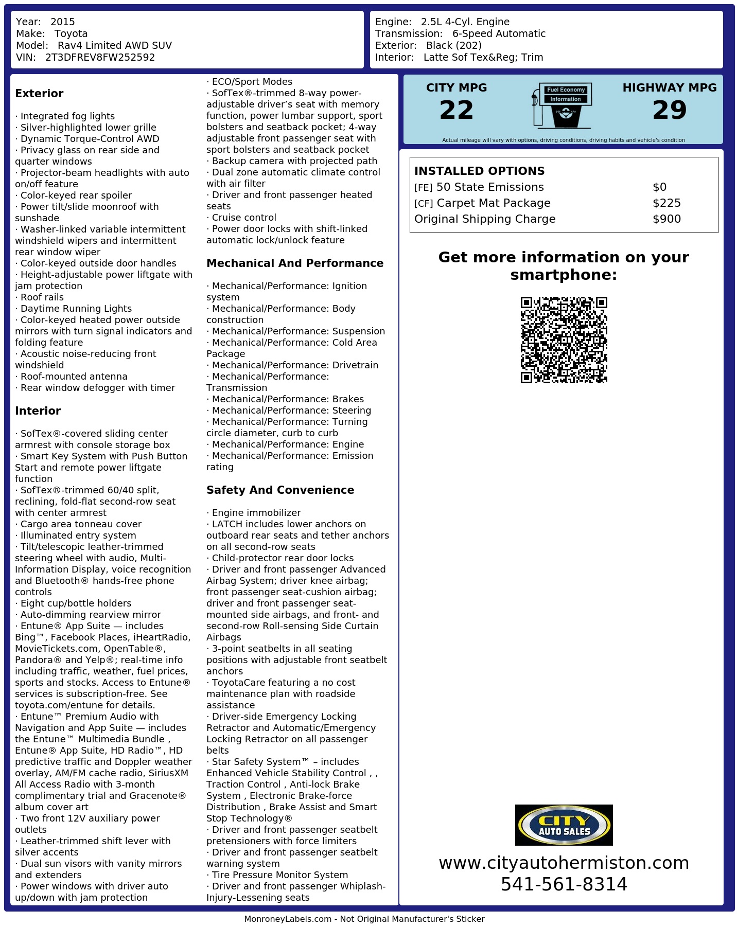 Monroney Label