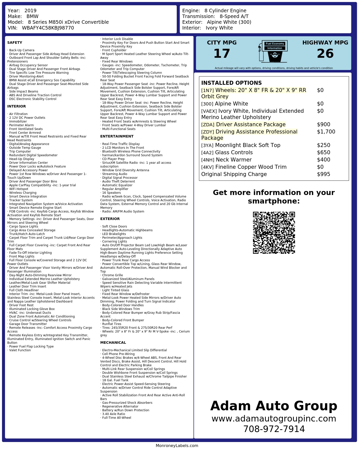 Monroney Label
