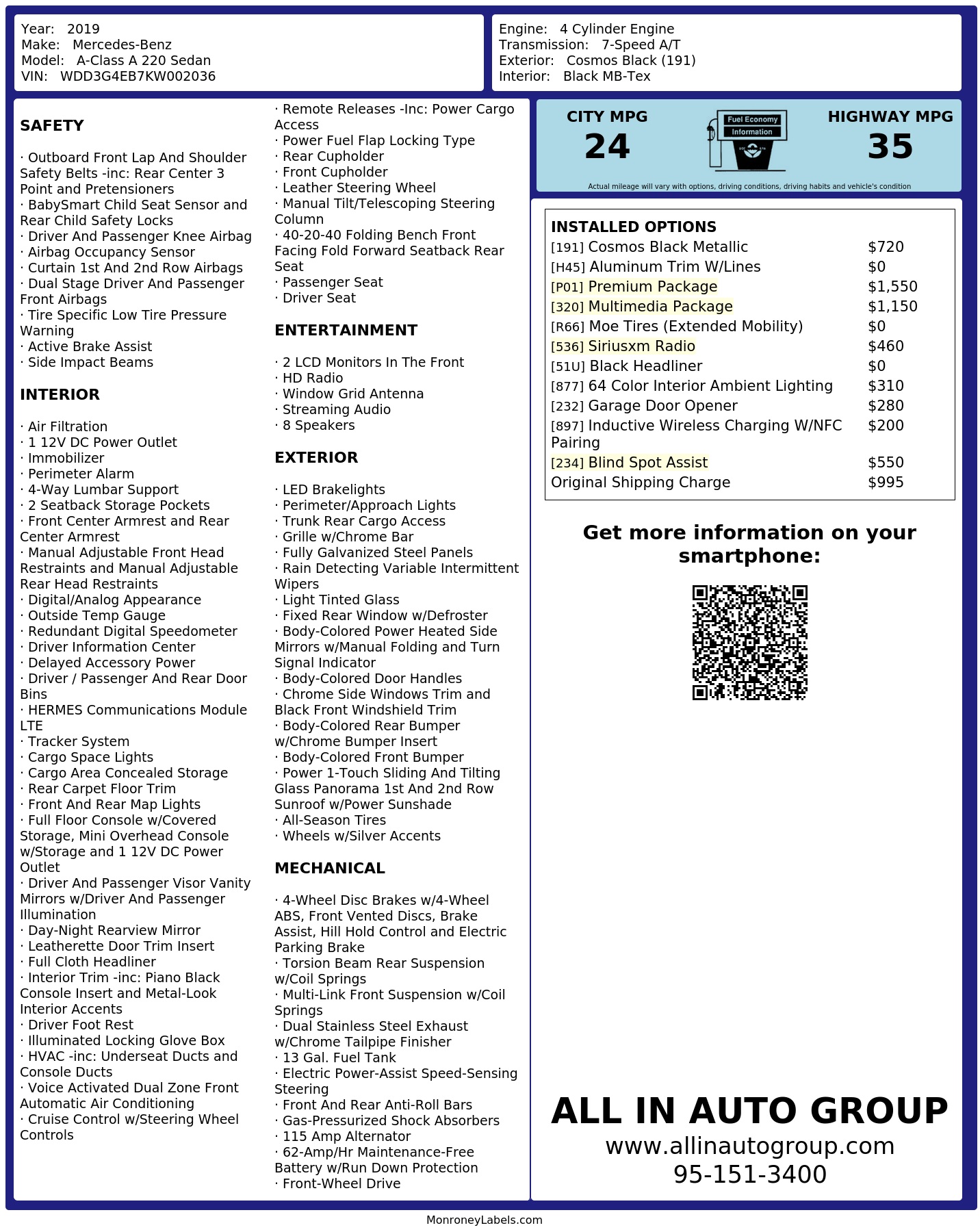 Monroney Label