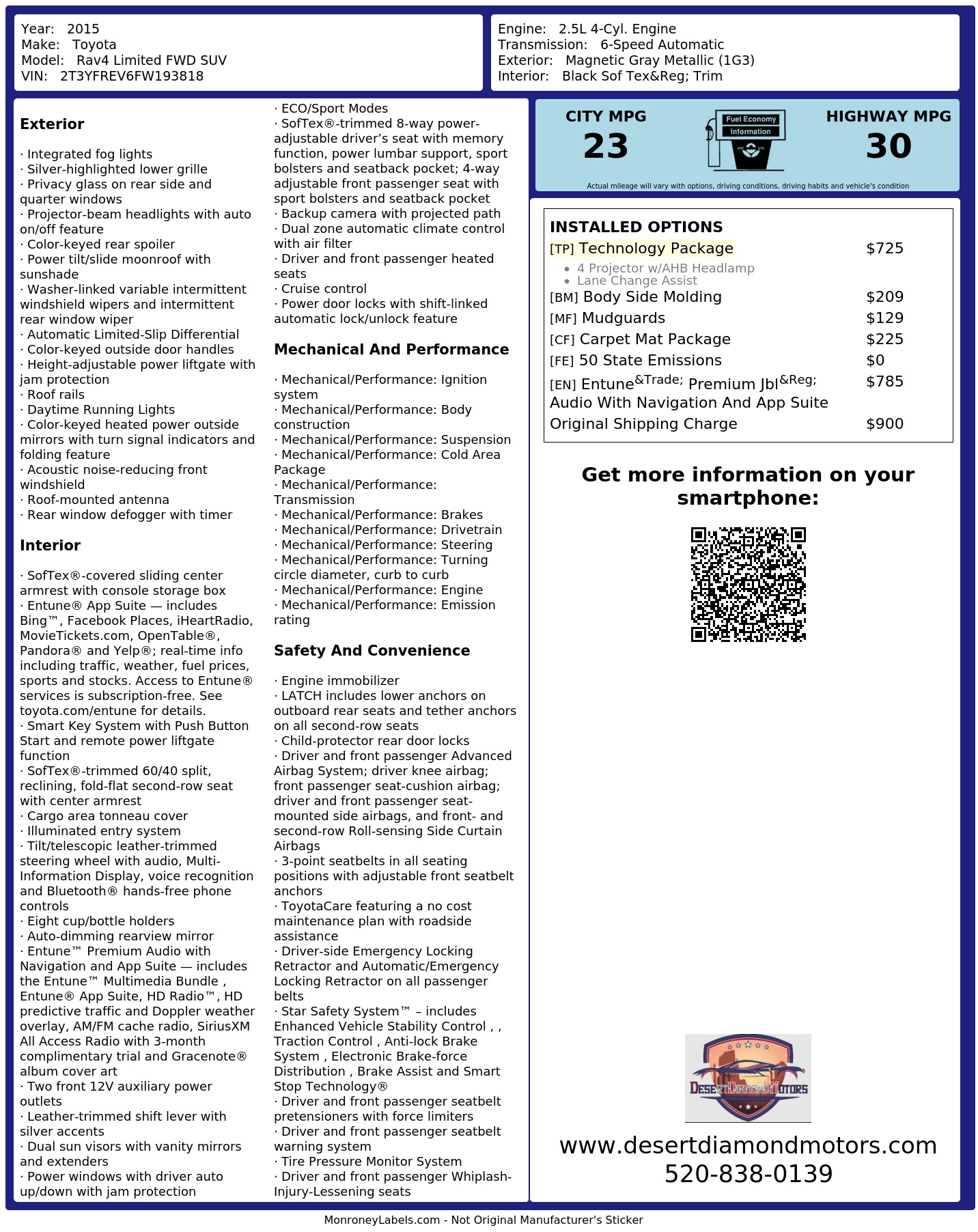 Monroney Label