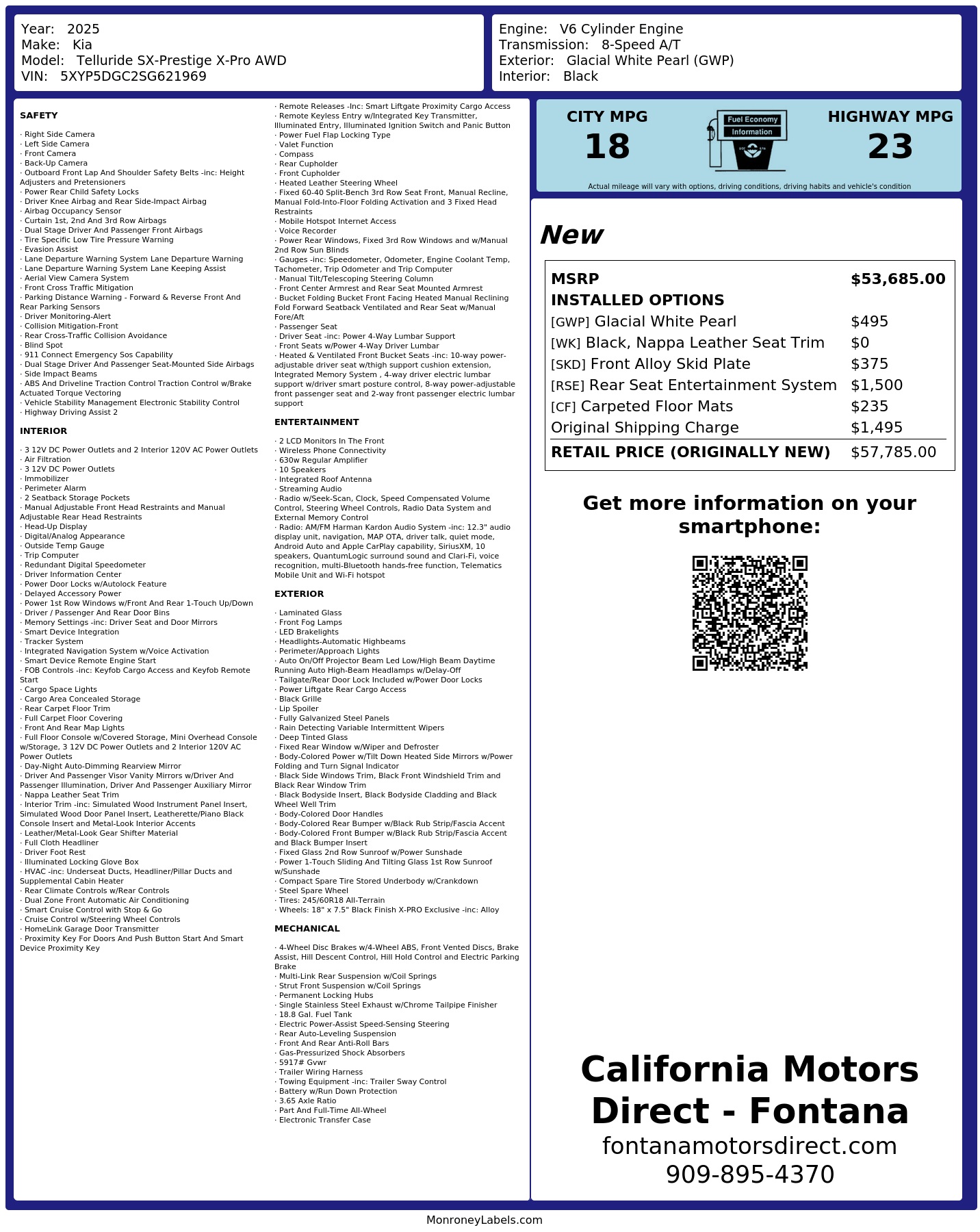 Monroney Label