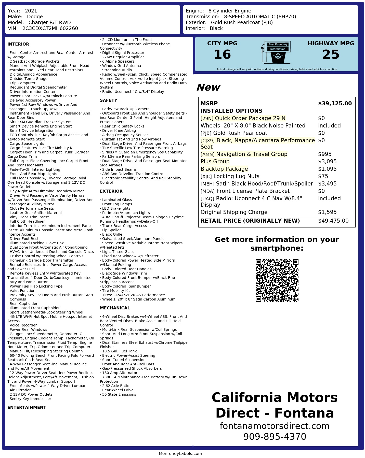 Monroney Label