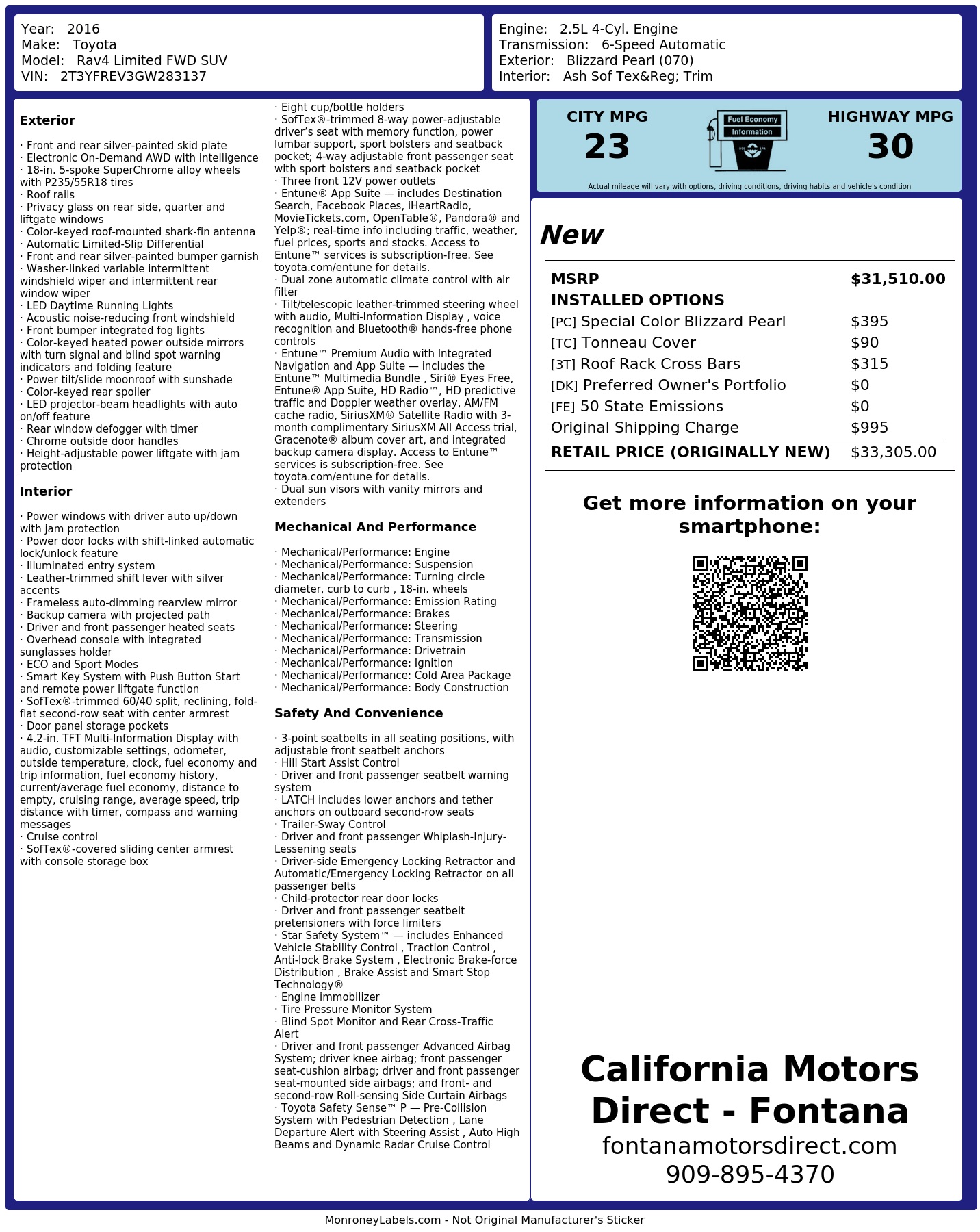 Monroney Label