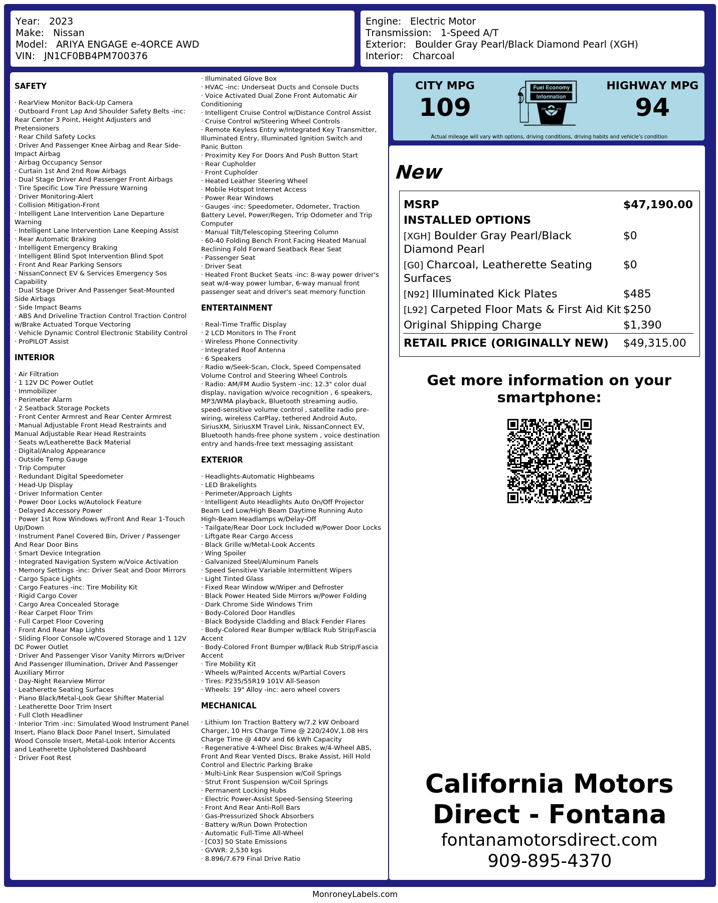 Monroney Label