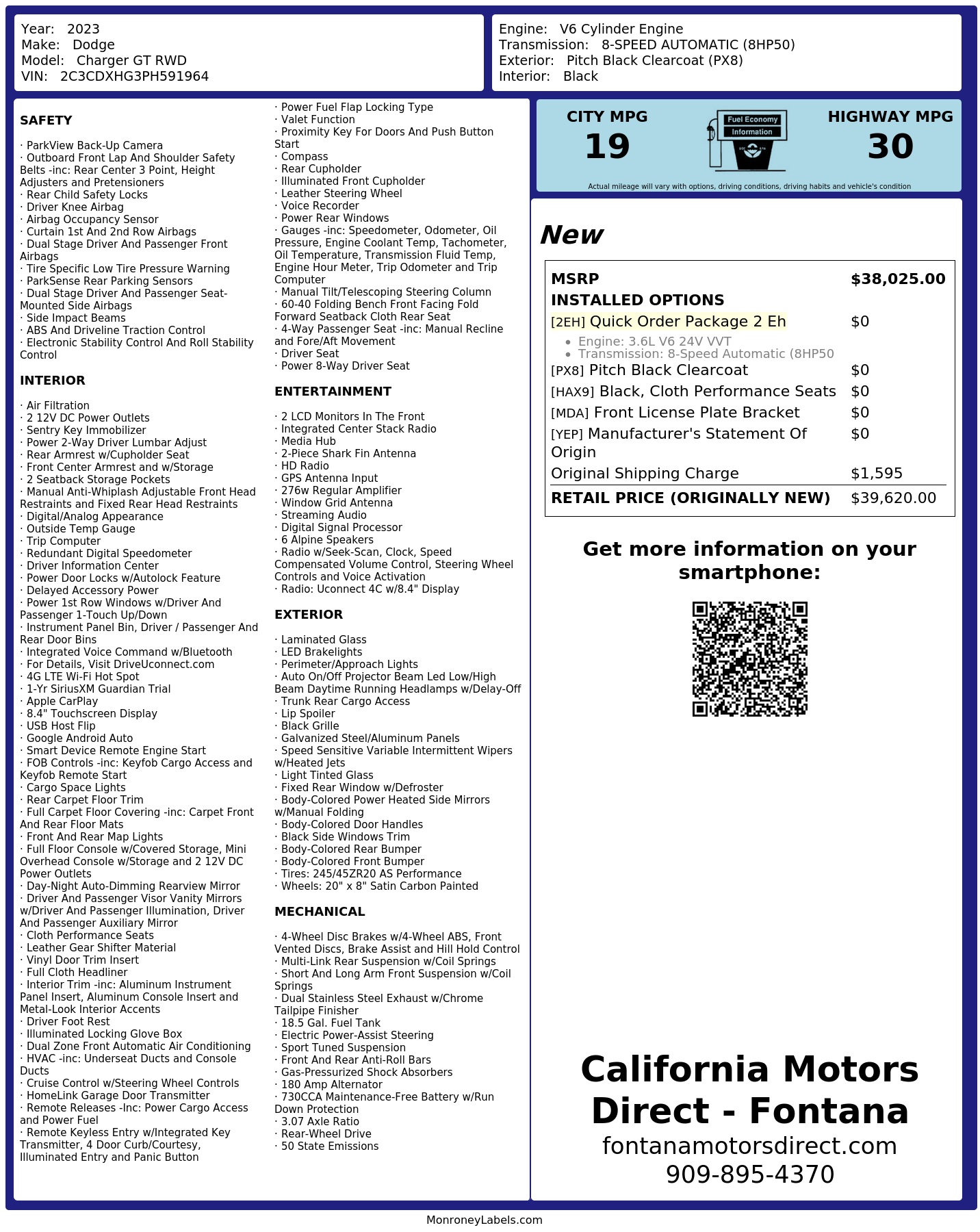 Monroney Label