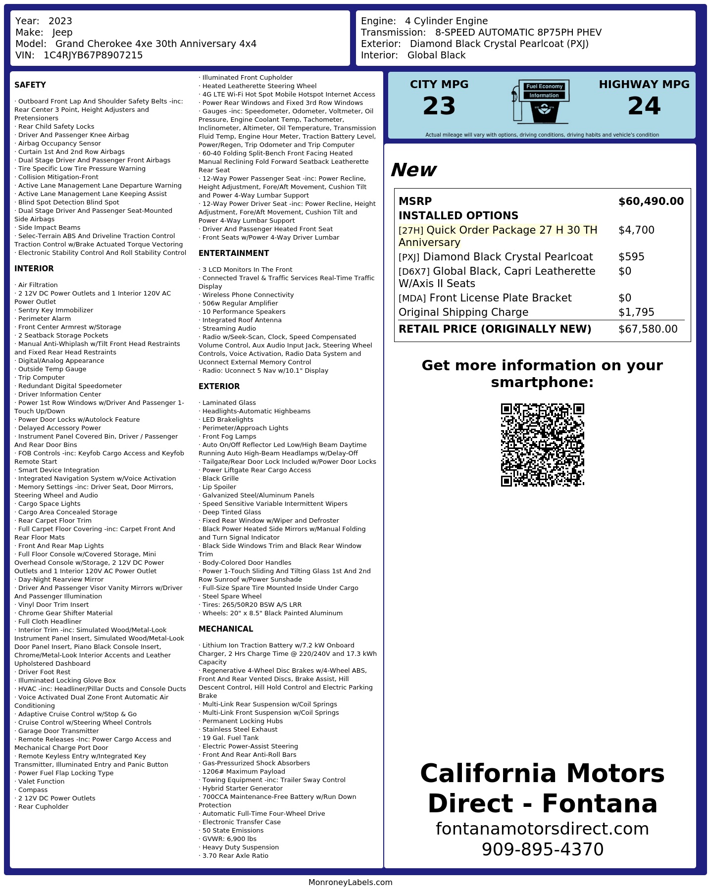 Monroney Label