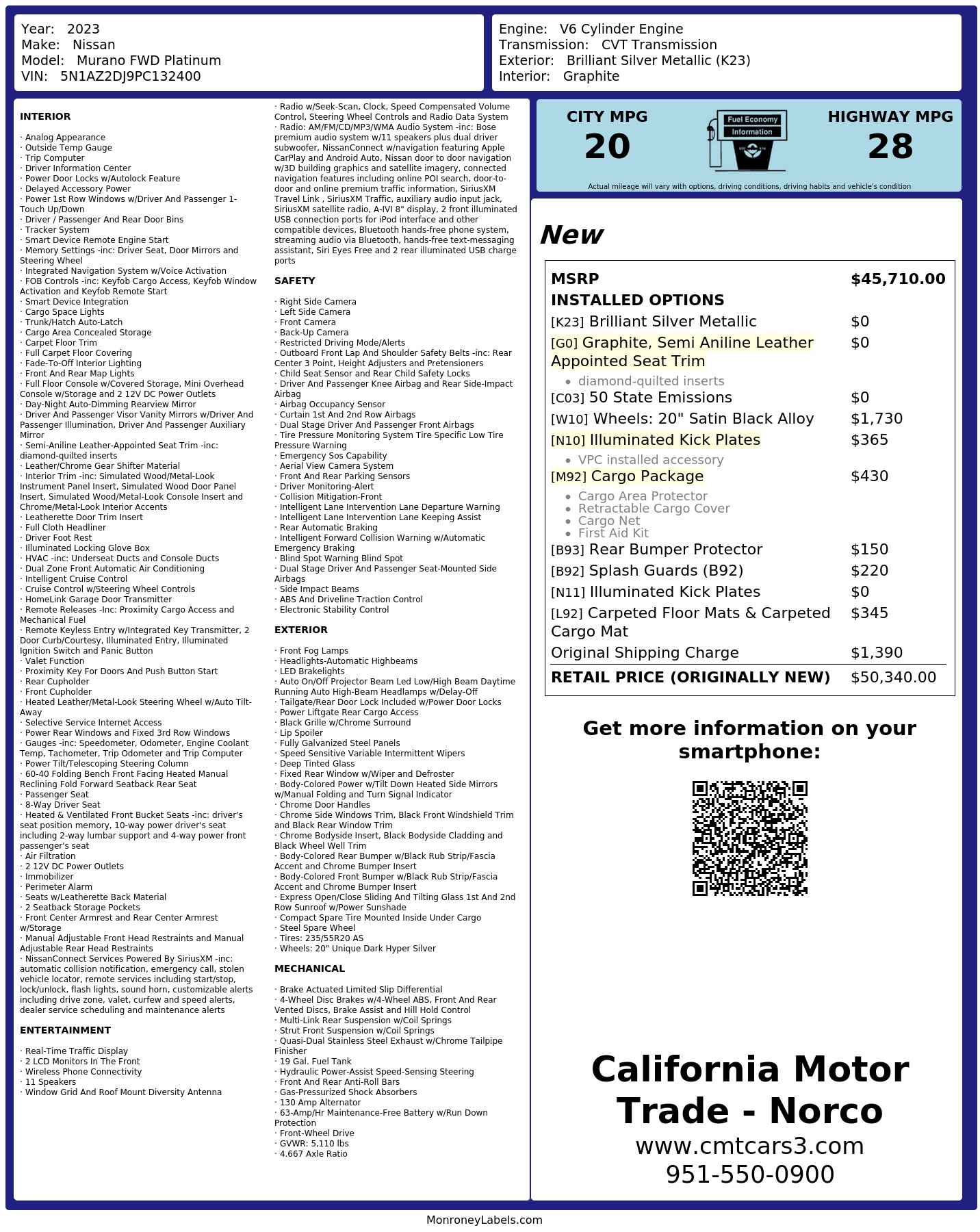 Monroney Label