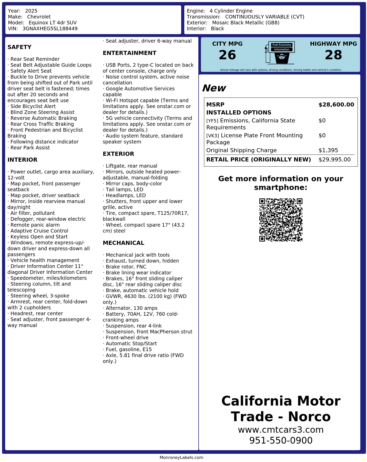 Monroney Label