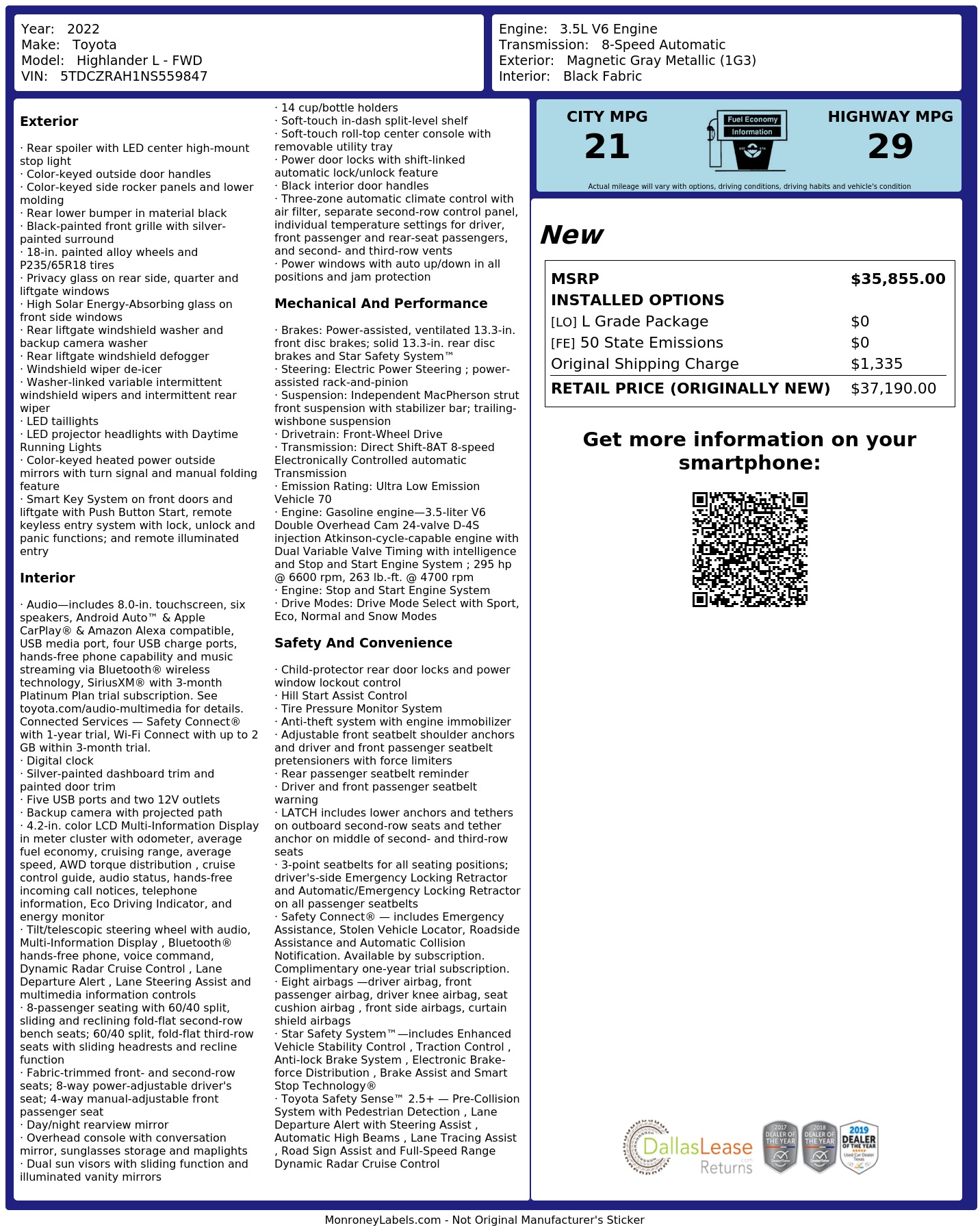 Monroney Label