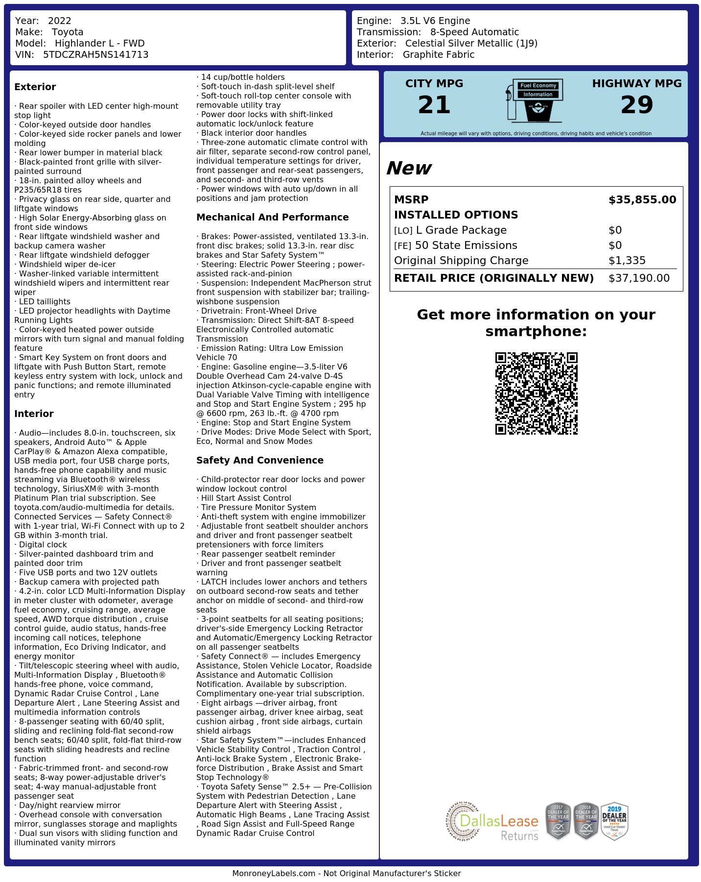 Monroney Label