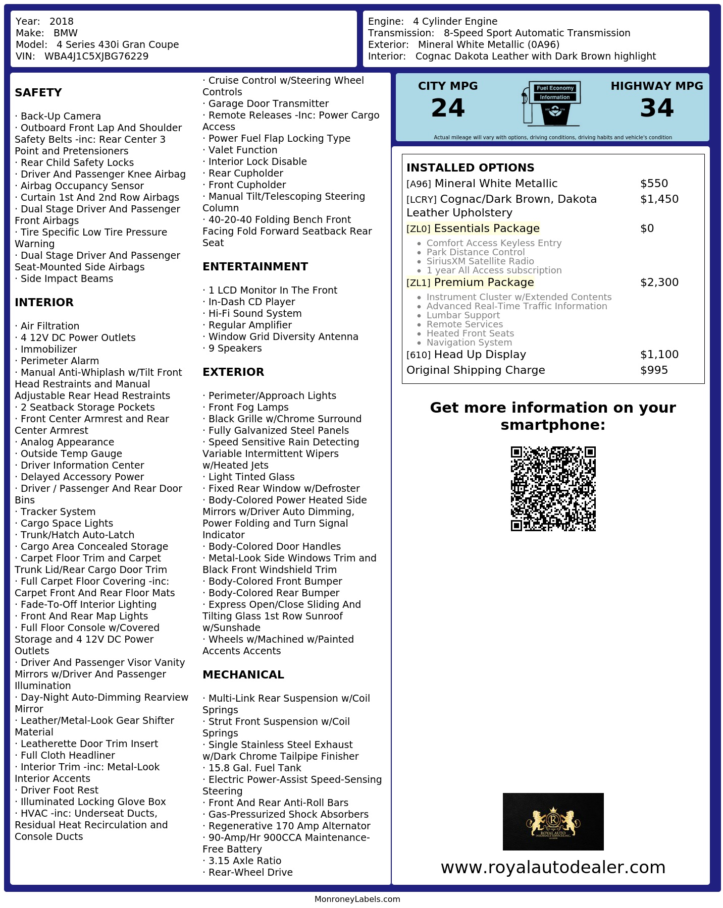 Monroney Label