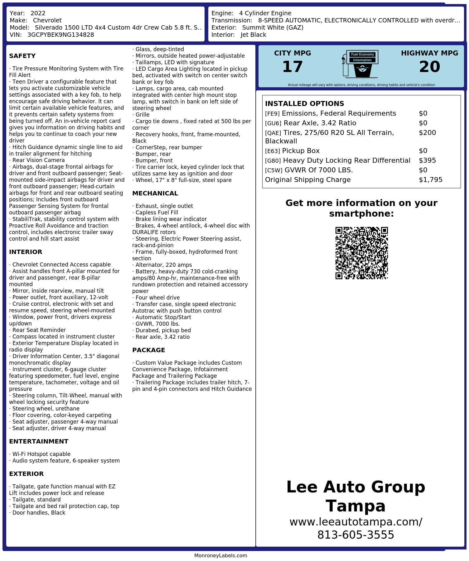 Monroney Label