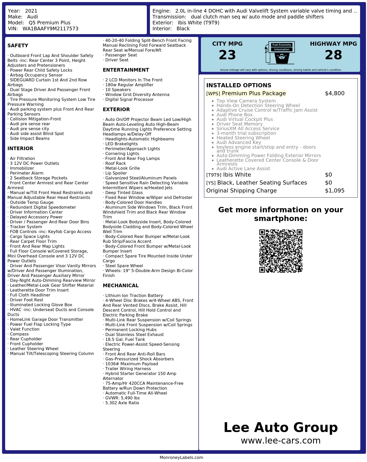 Monroney Label