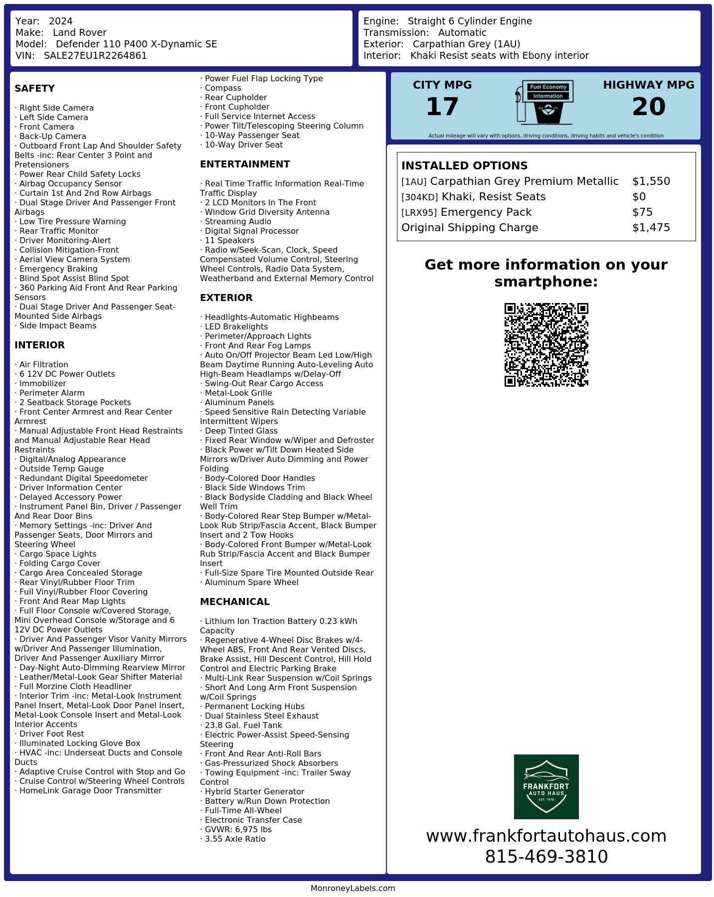 Monroney Label