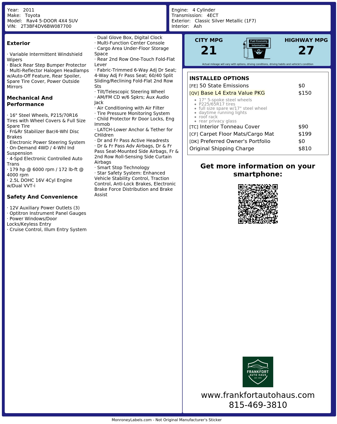Monroney Label