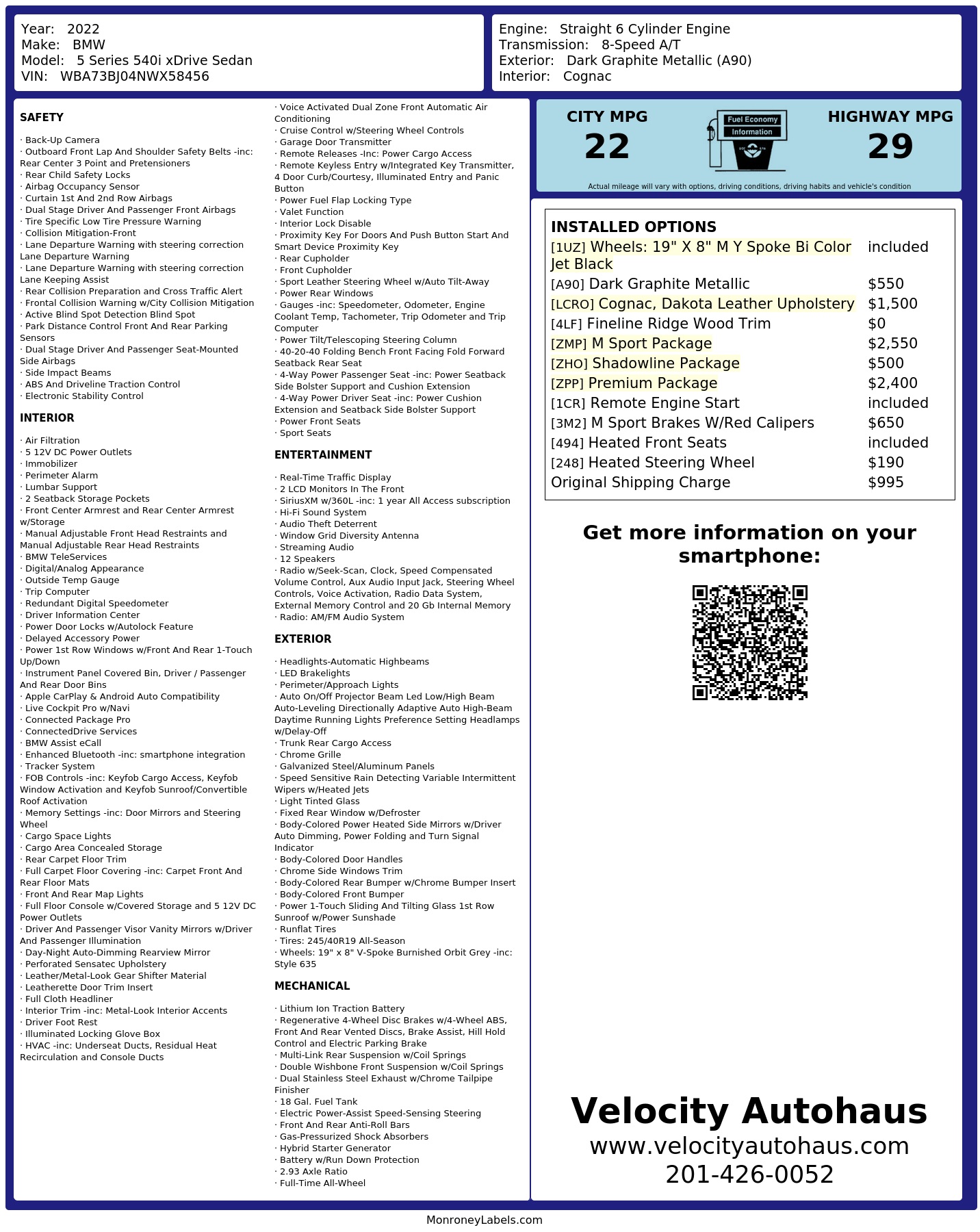 Monroney Label