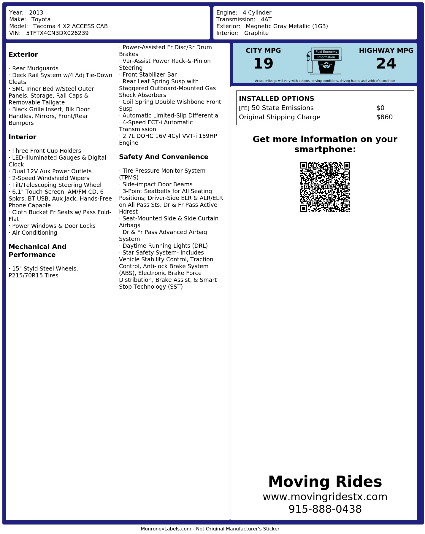 Monroney Label