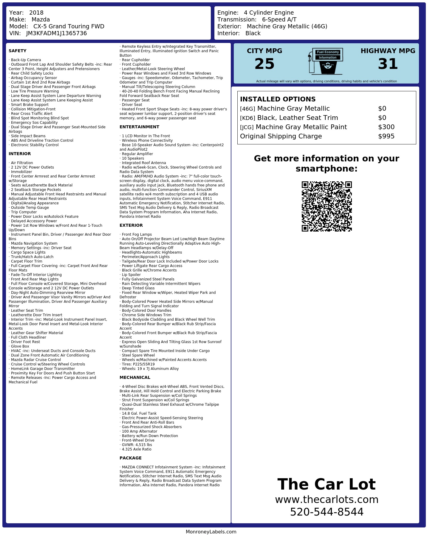 Monroney Label