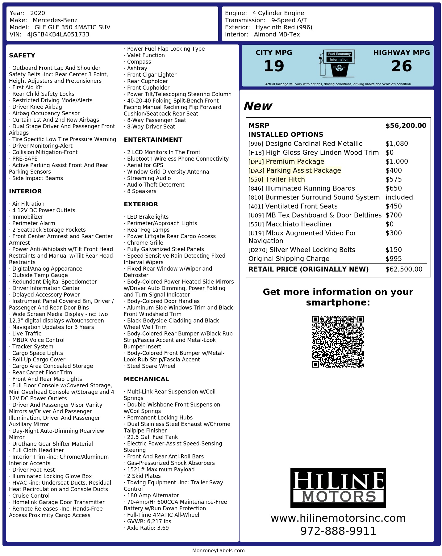 Monroney Label