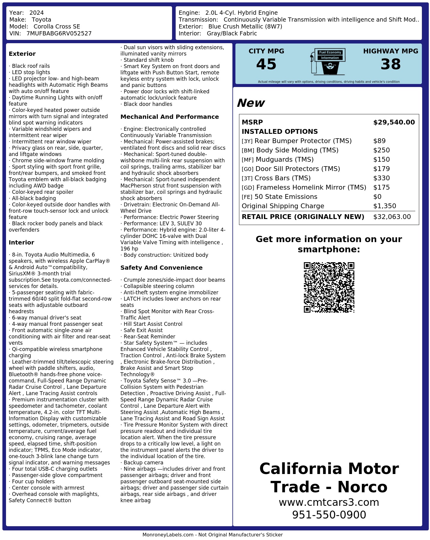 Monroney Label