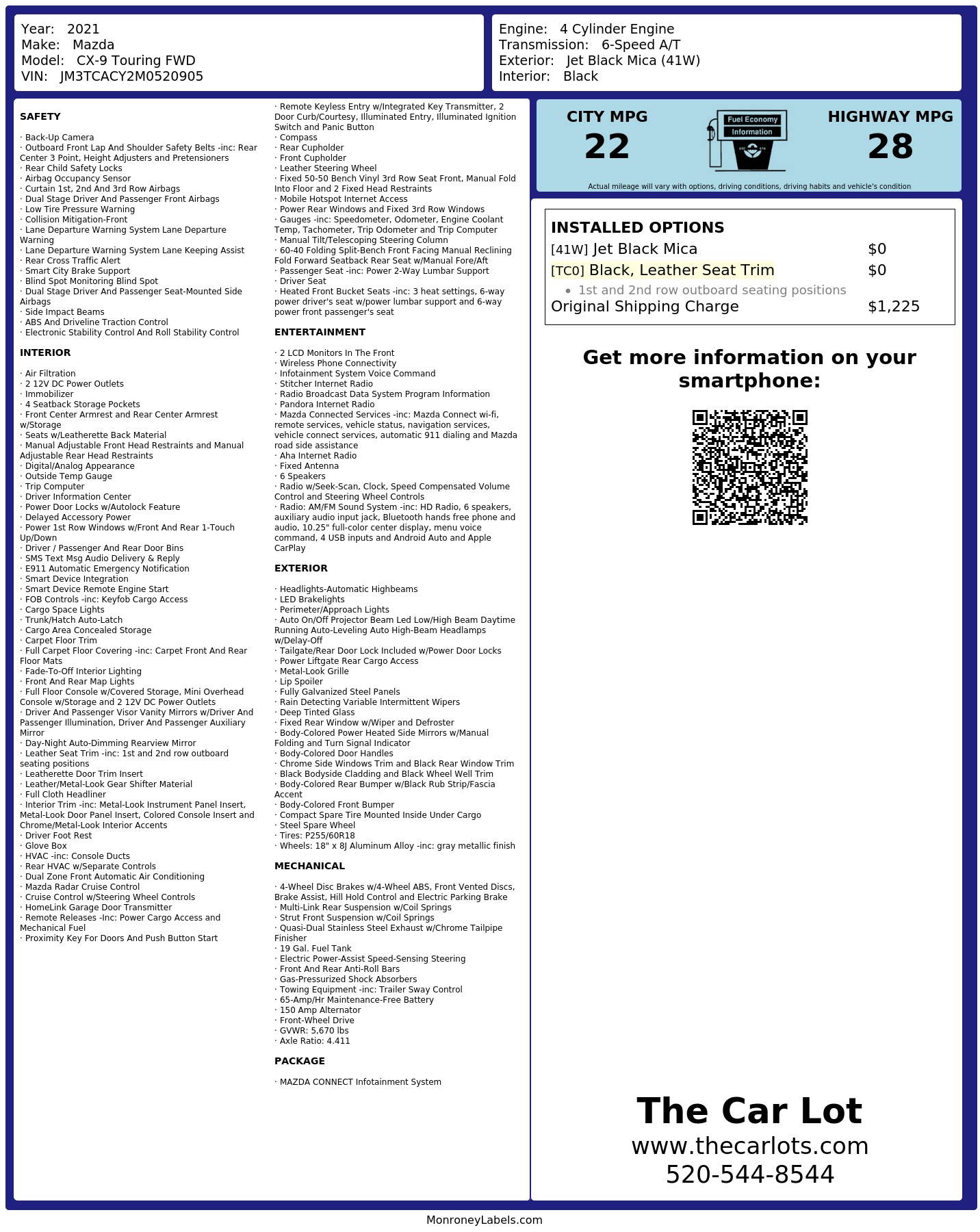 Monroney Label