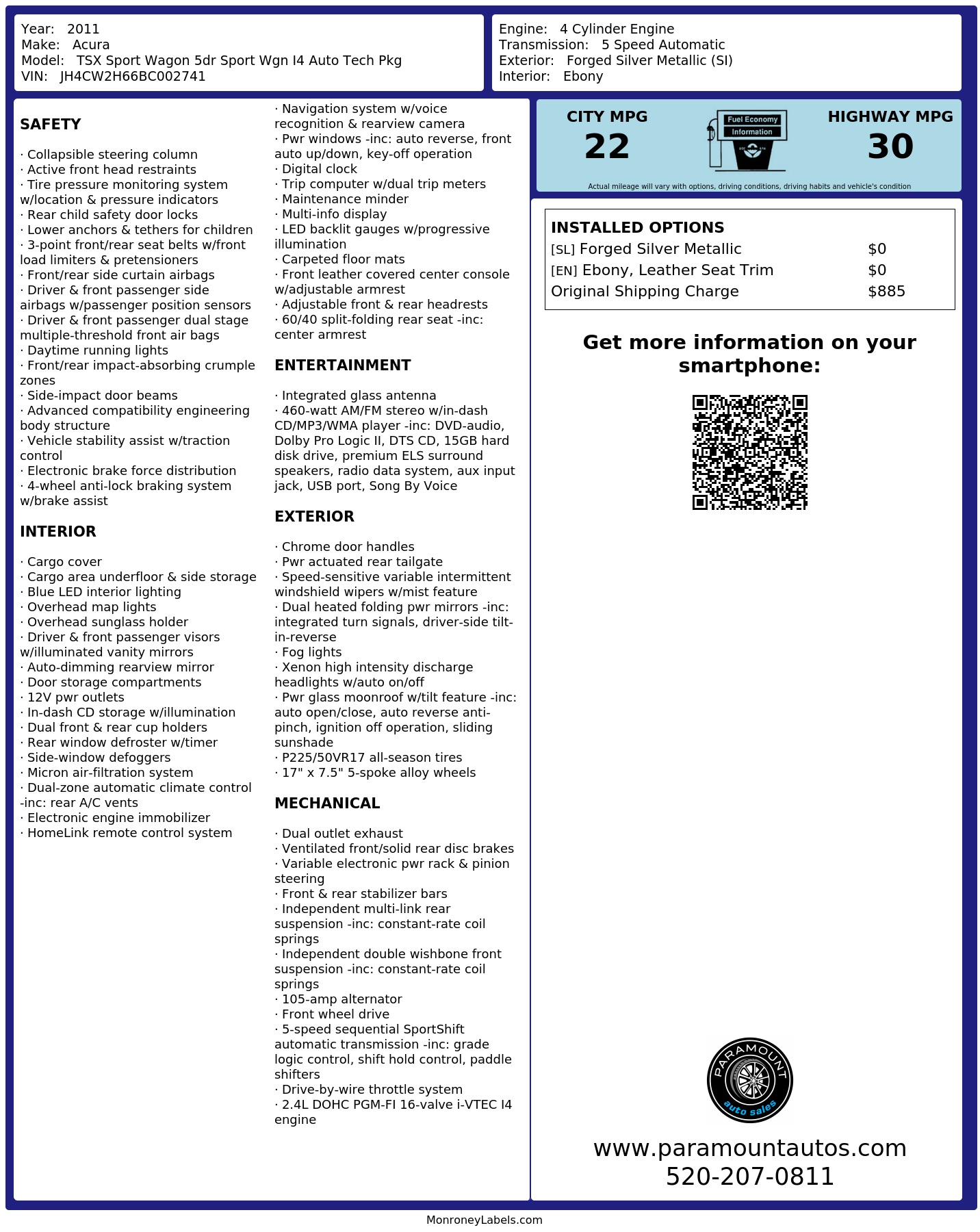 Monroney Label