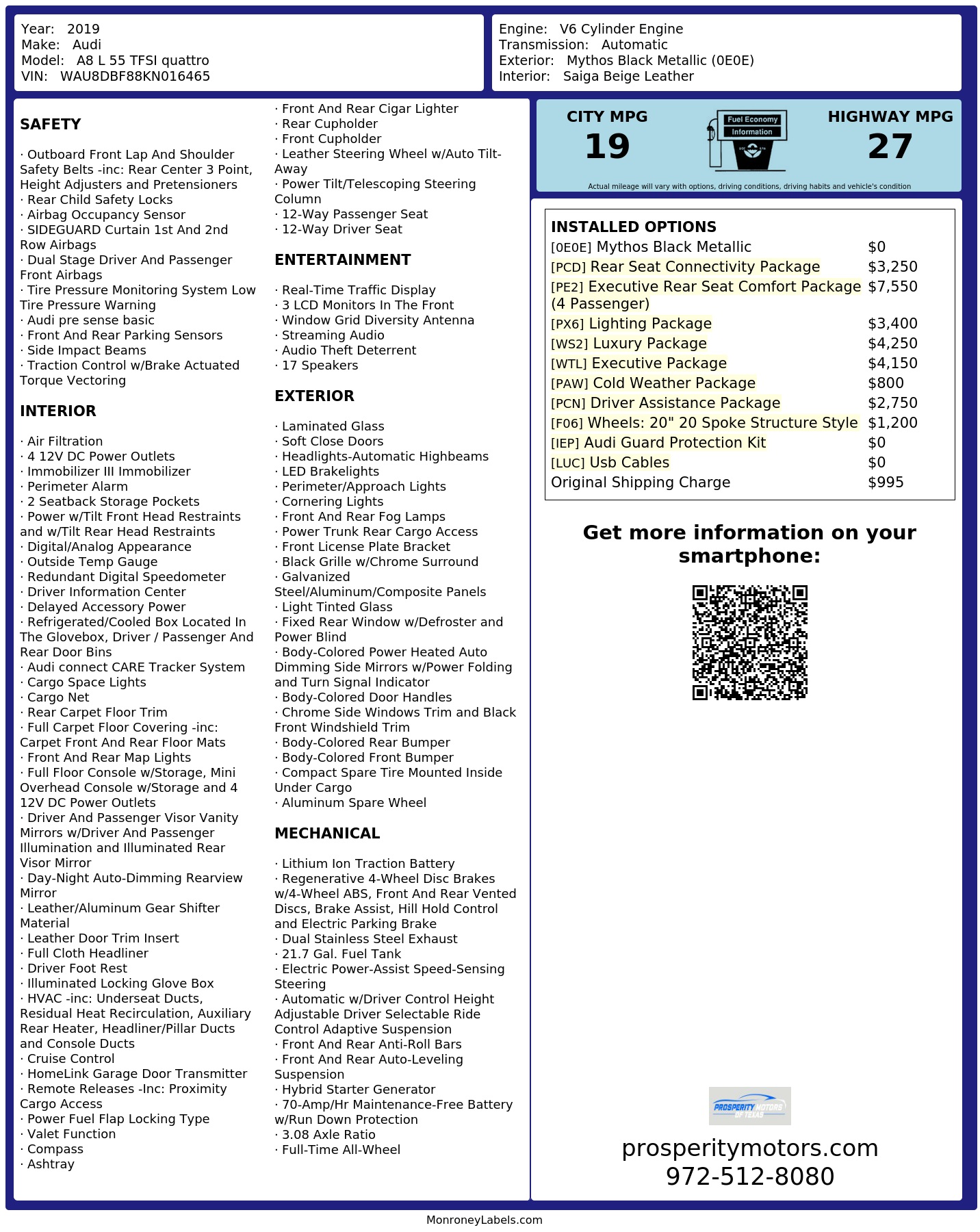 Monroney Label