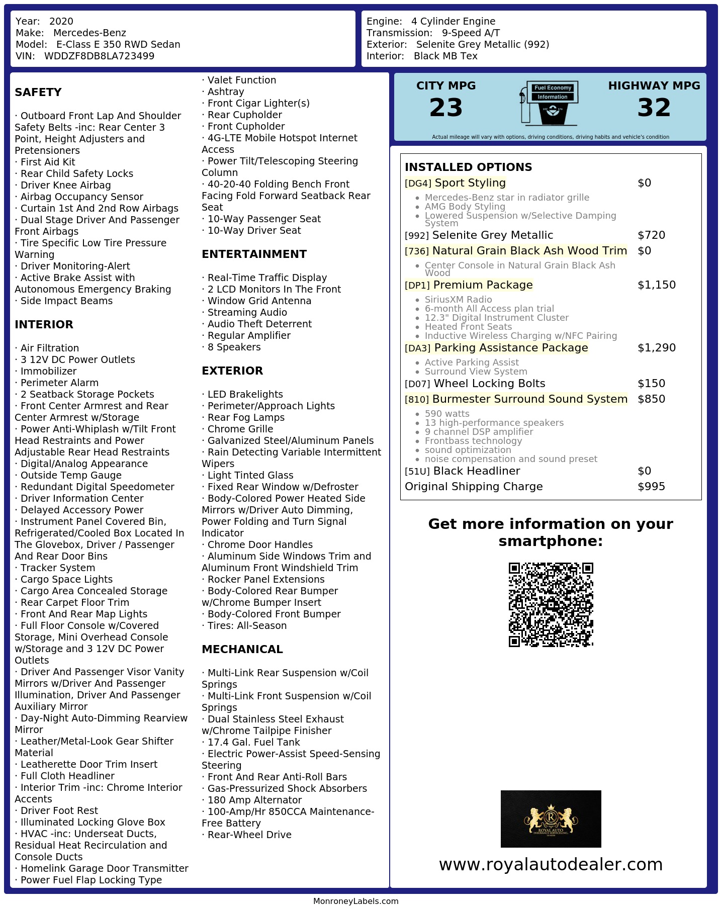 Monroney Label