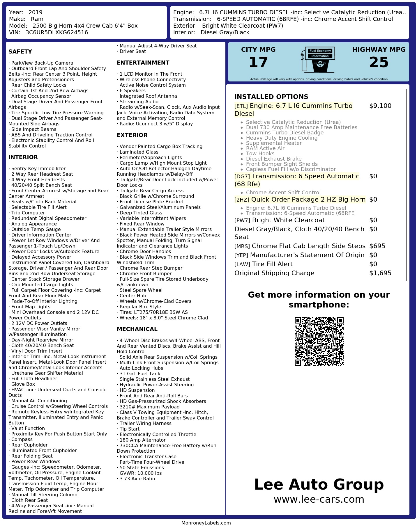 Monroney Label