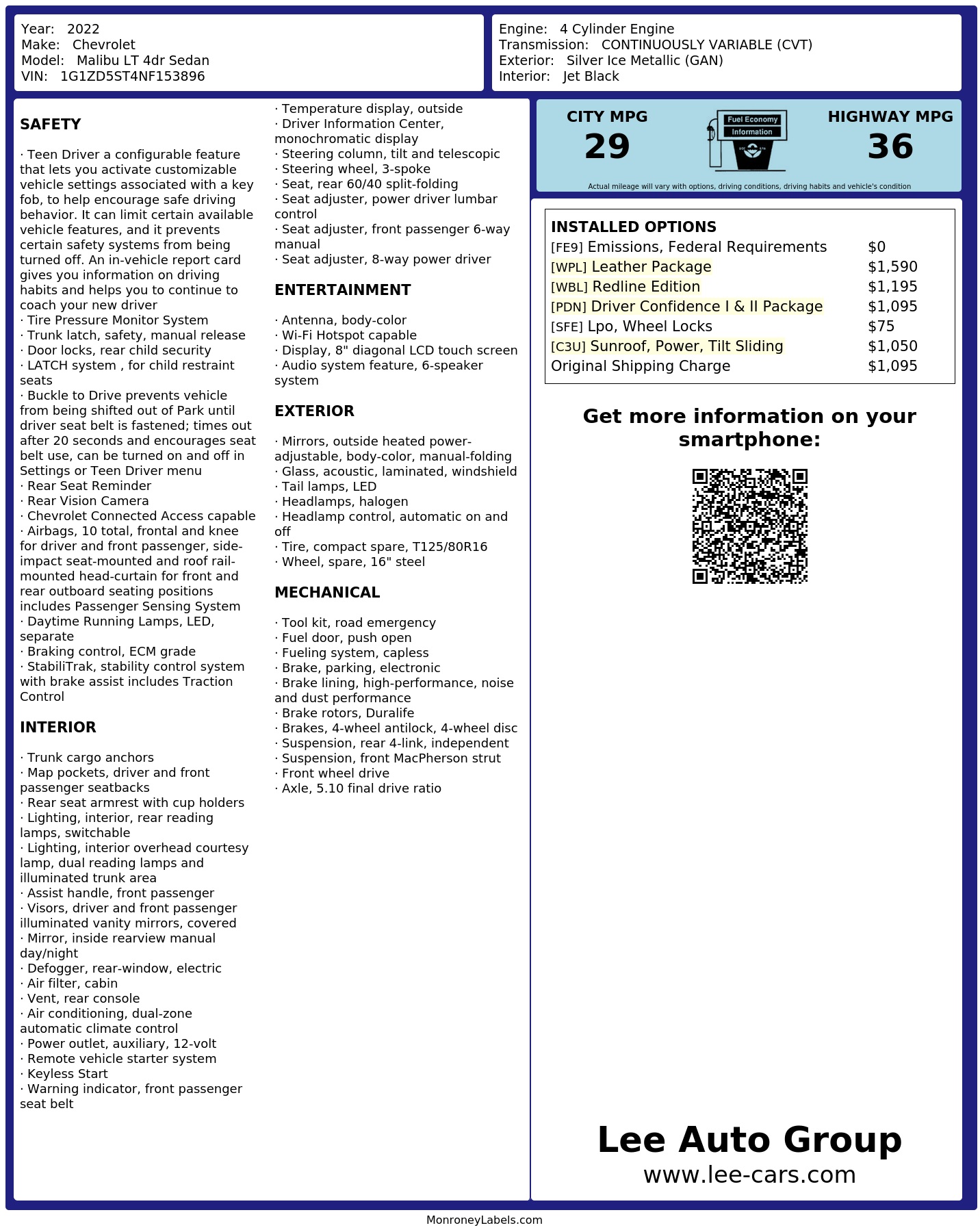 Monroney Label
