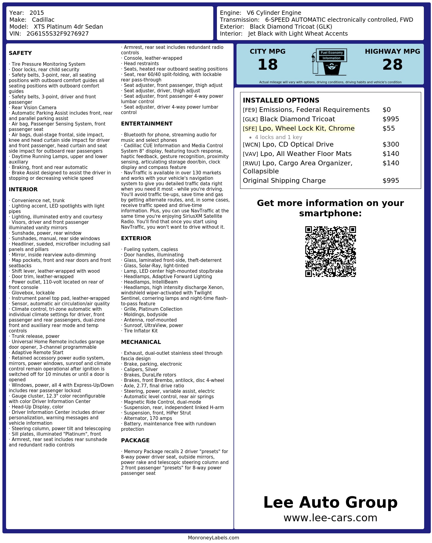 Monroney Label
