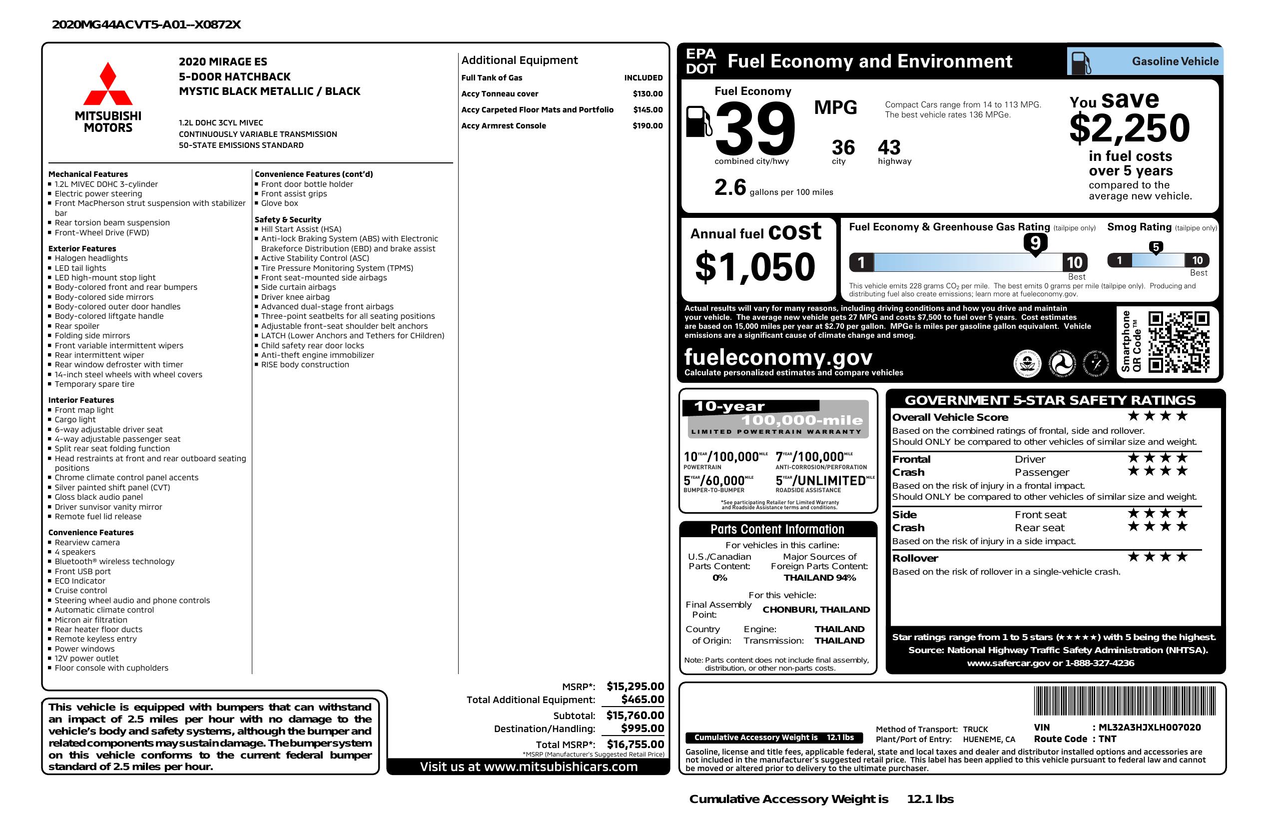 Monroney Label