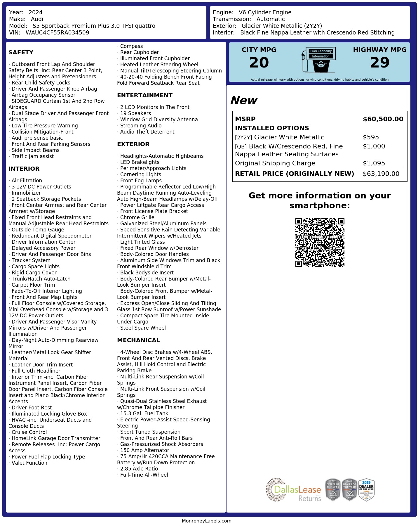 Monroney Label