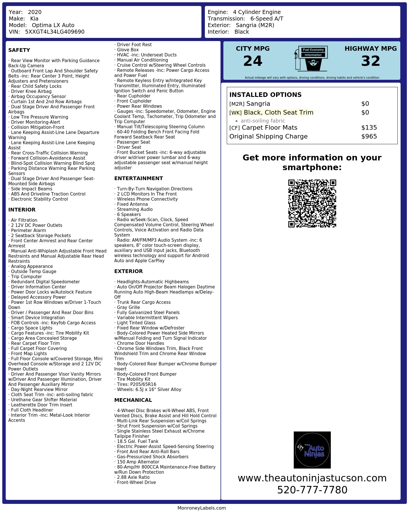 Monroney Label